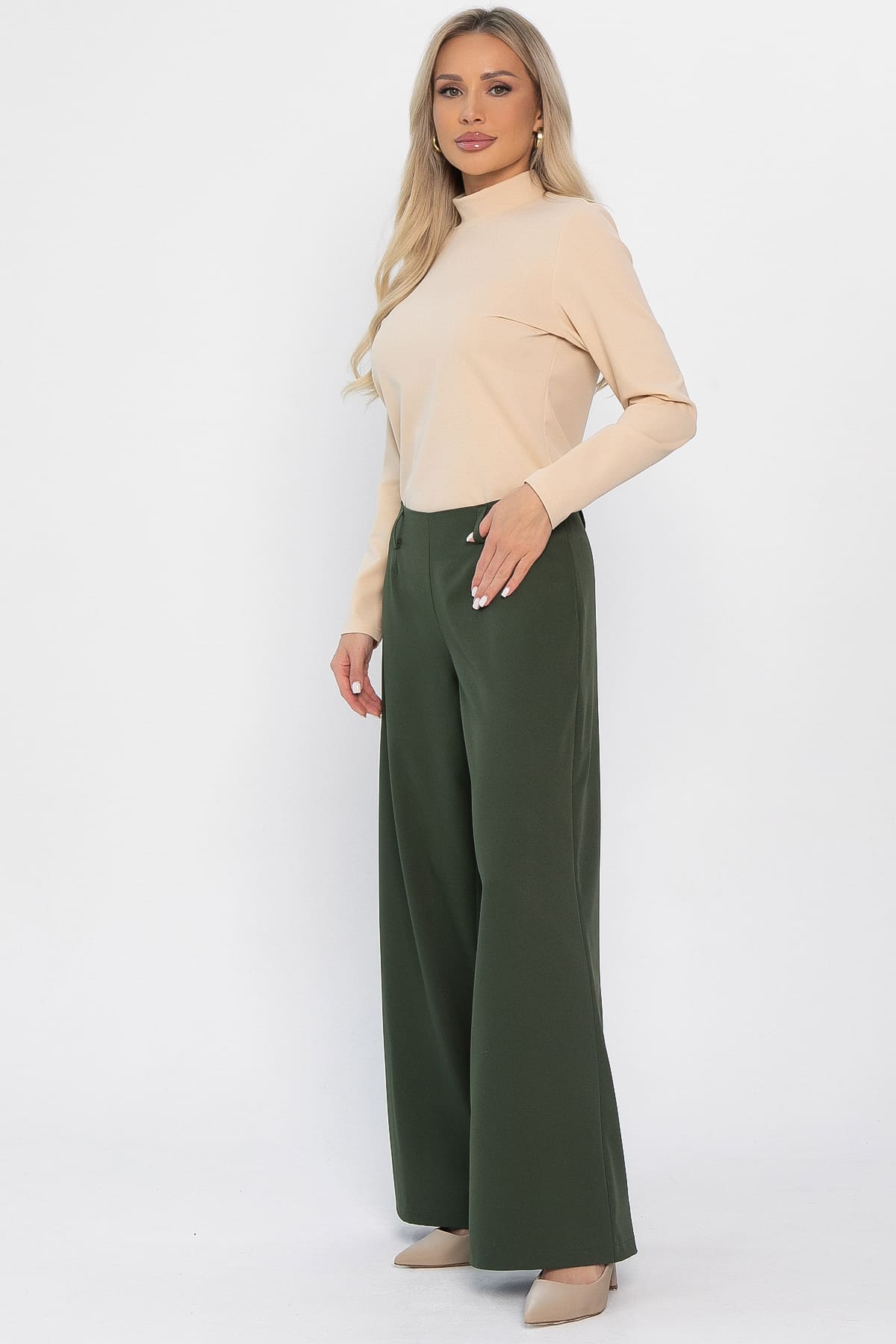 Брюки палаццо Настроение города (хаки) Б14509-8М