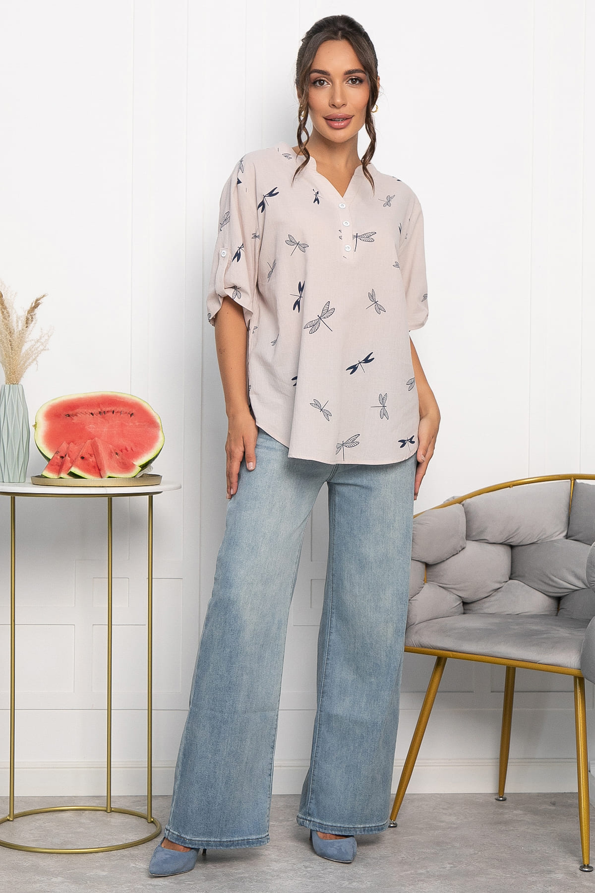 Блуза Флоретта (бежевая) Б13974-20М