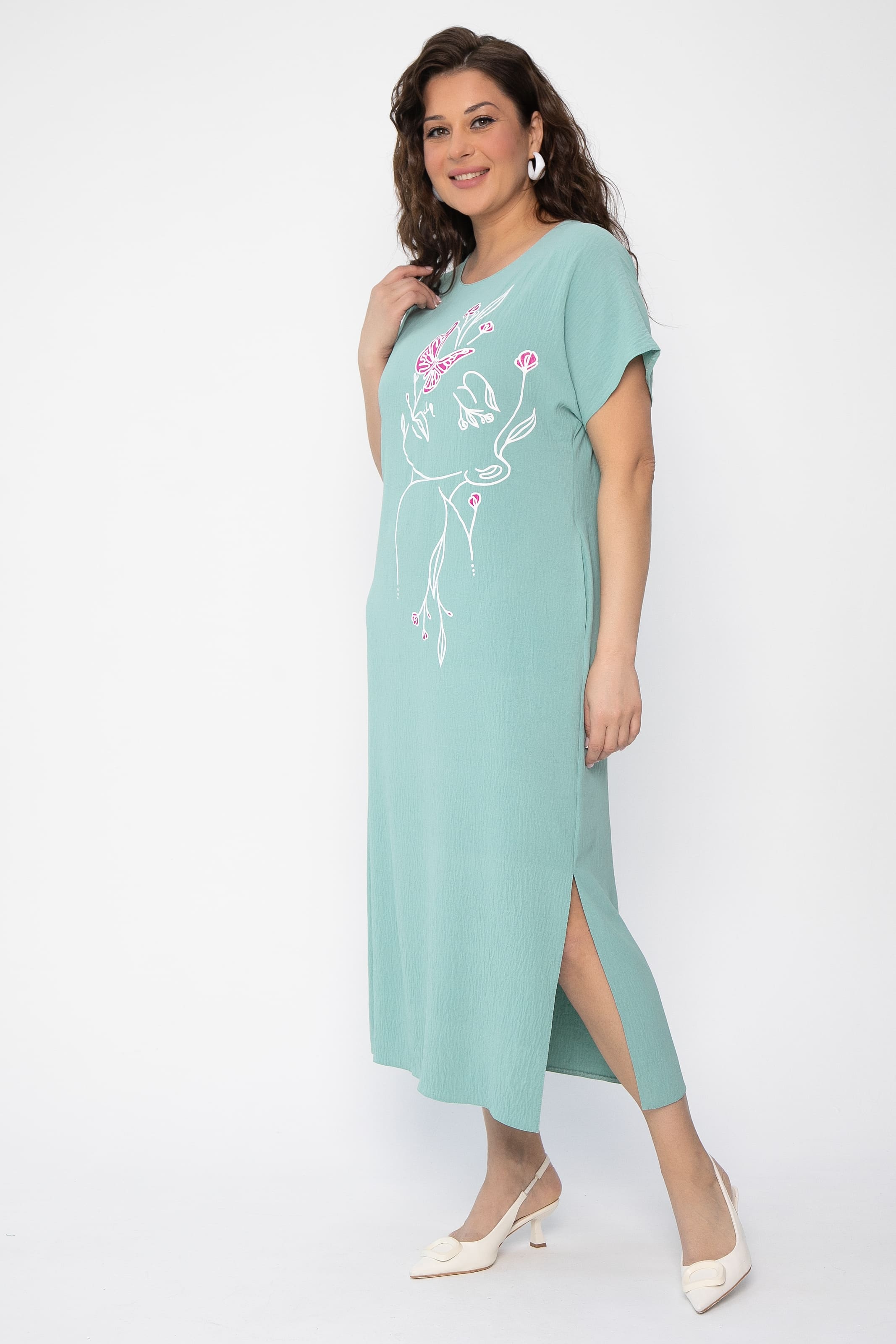 Платье Загадка (олива) П13706-8М