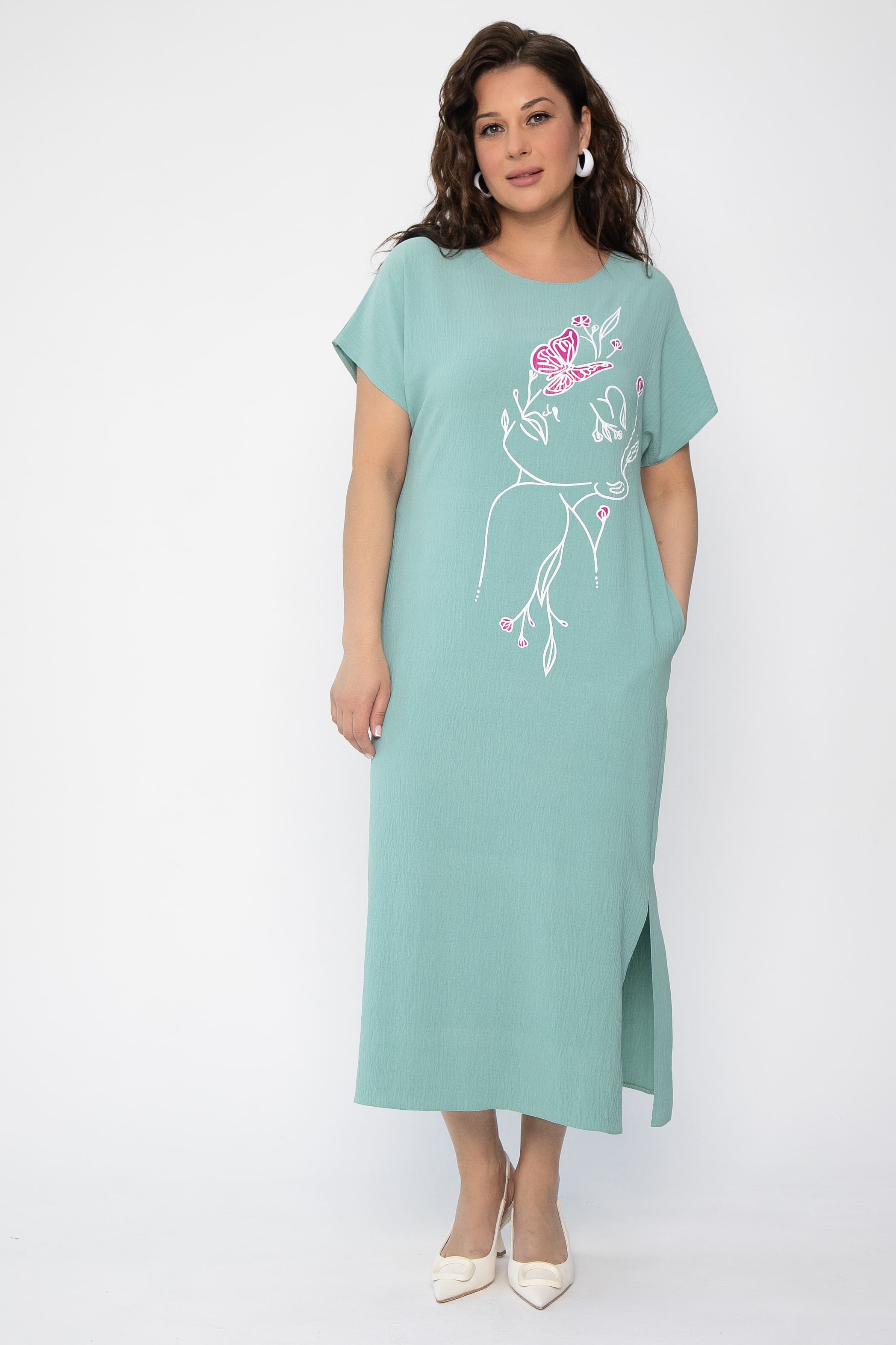 Платье Загадка (олива) П13706-8М