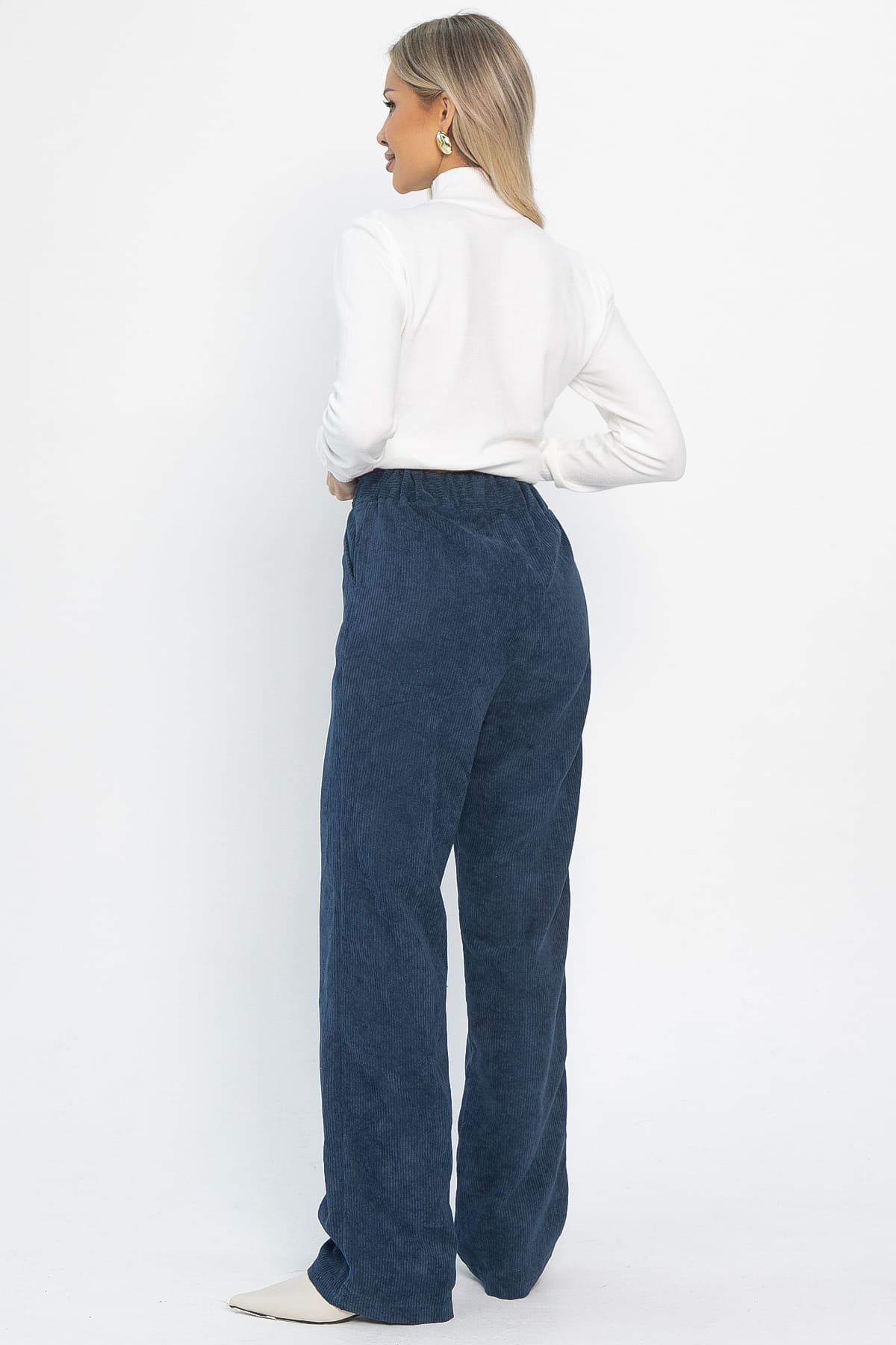 Брюки вельветовые Динара (синие) Б14629-39М