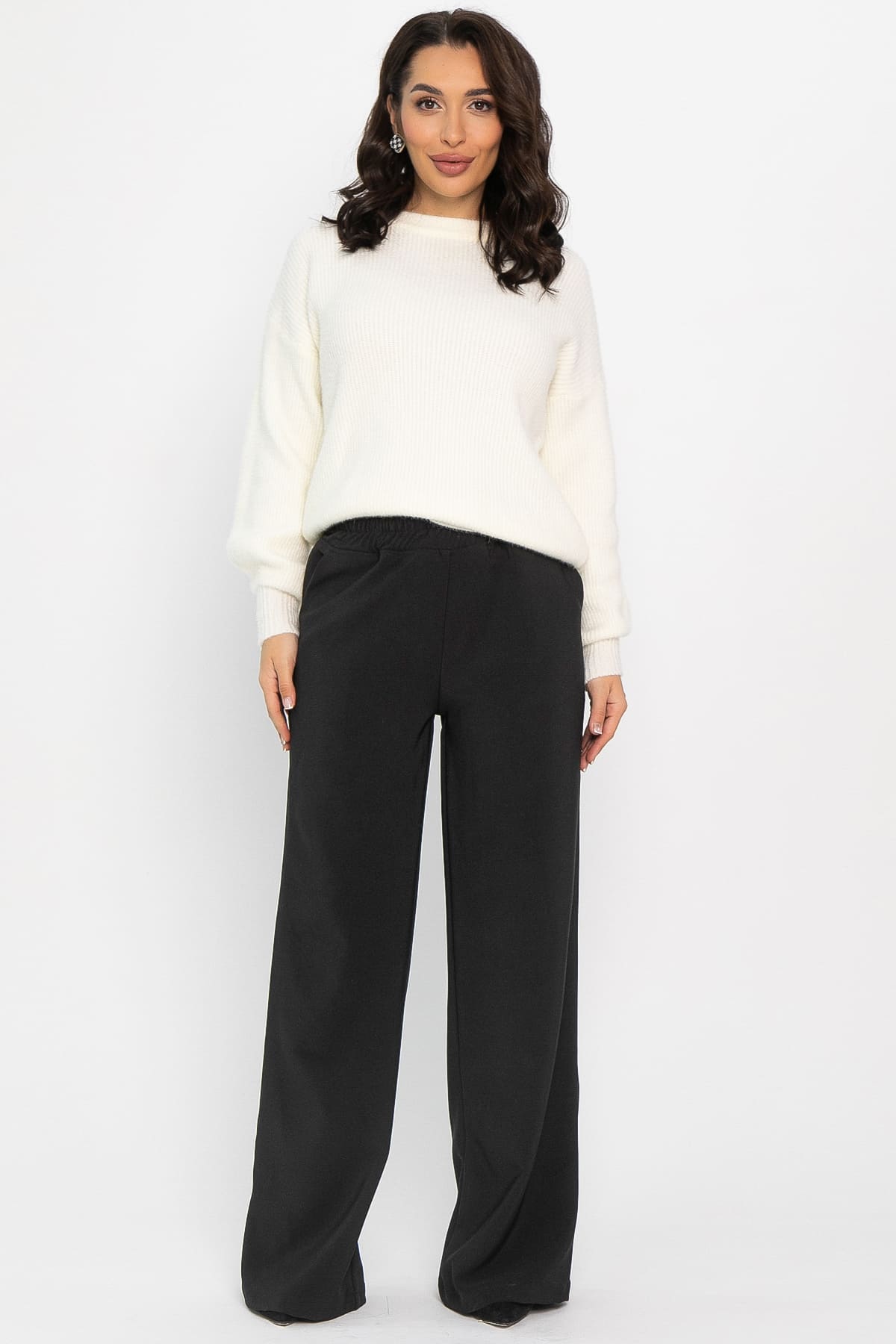 Брюки на резинке Бинори (черные) Б14405-30М