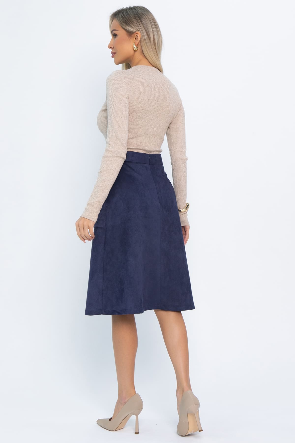 Юбка замшевая Твой идеал (синяя) Ю14583-7М