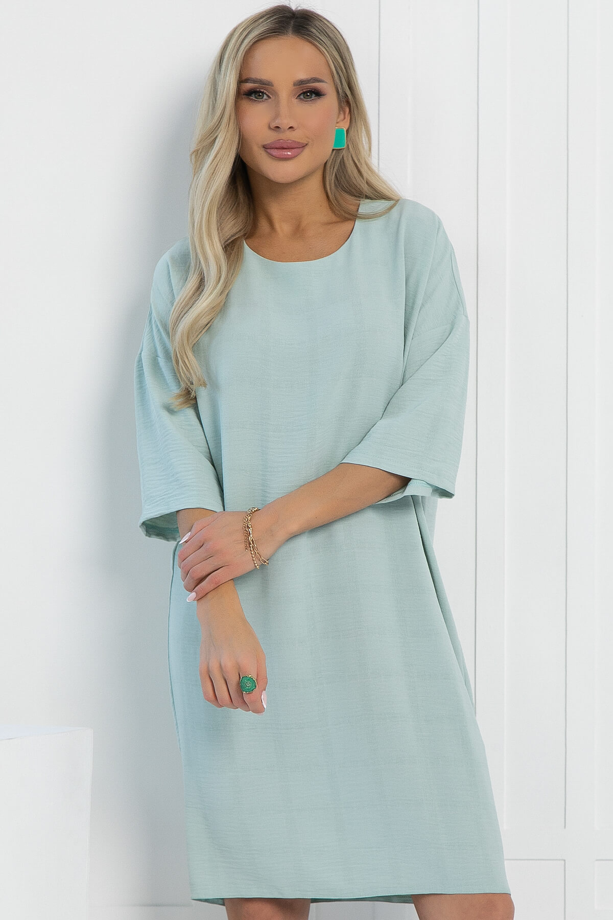 Платье футболка (мята) П13036-34М