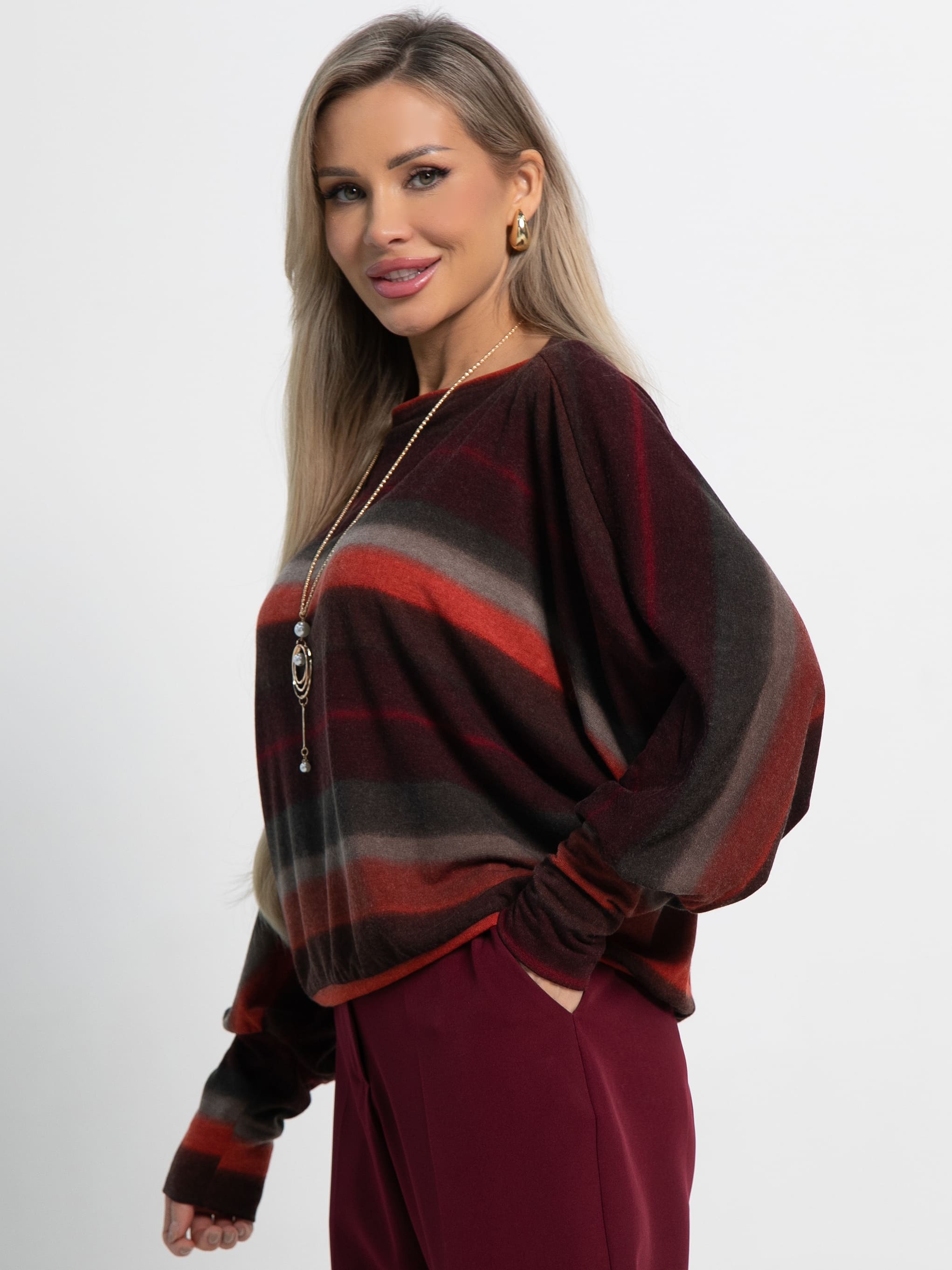 Блуза Муза (бордово-оранжевый) Б15184-5М