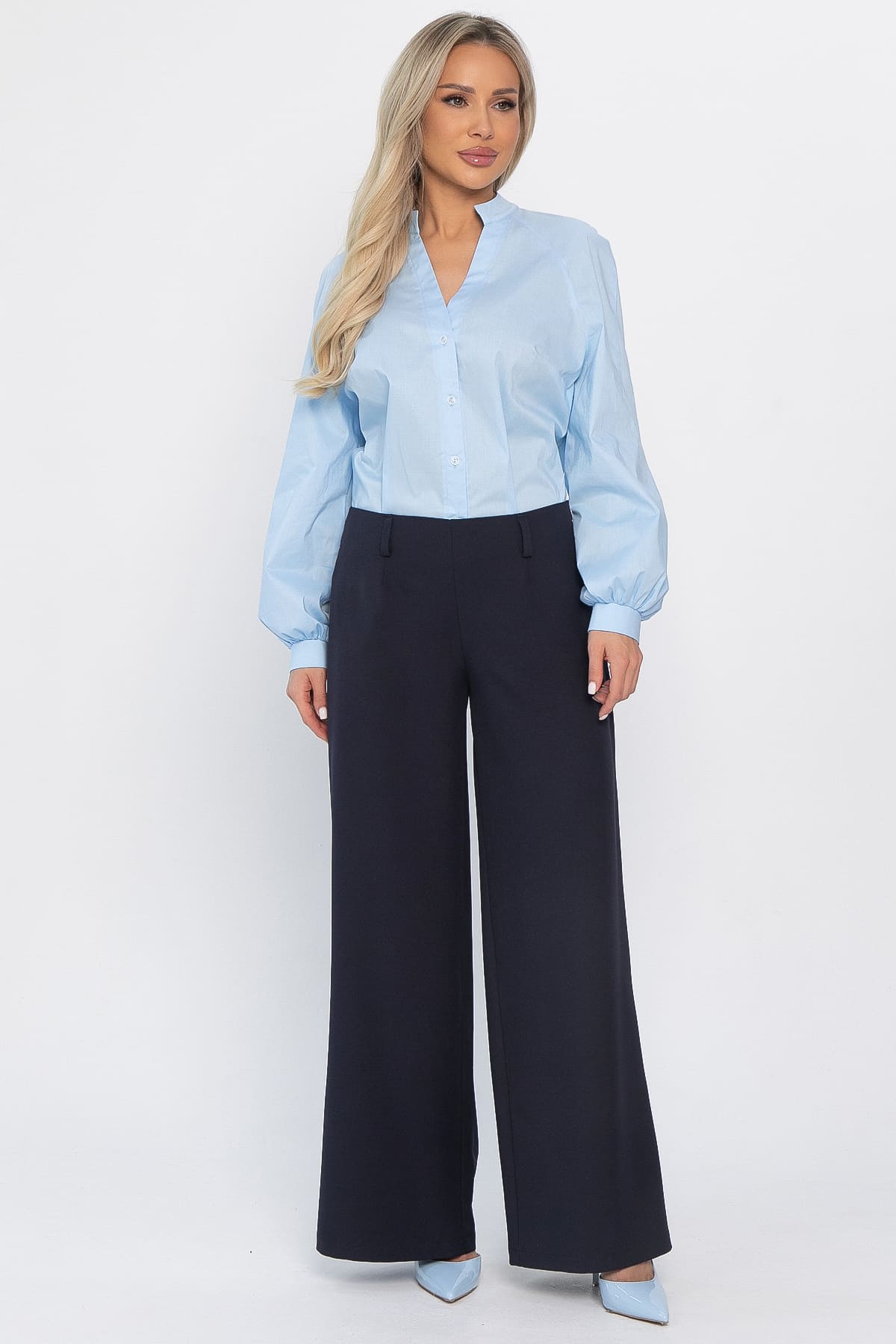 Брюки палаццо Настроение города  (темно-синие) Б14510-8М