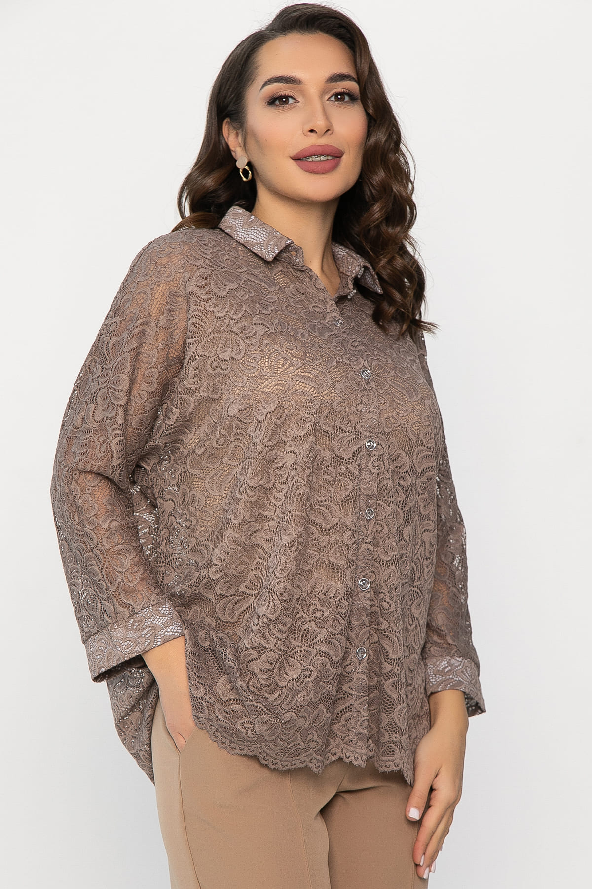 Рубашка кружевная Маринара (шоколад) Б14368-10М