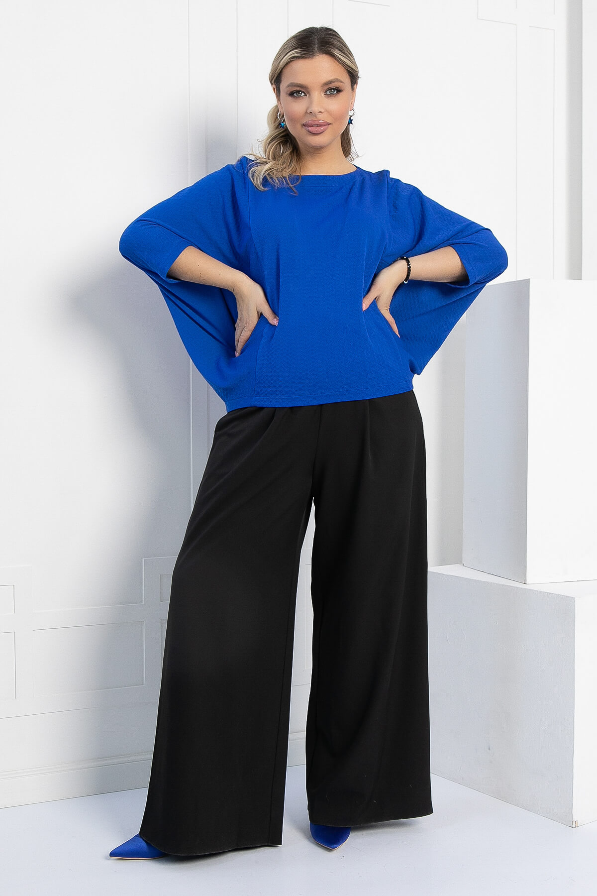 Блуза Шармель (синяя) Б12912-16М