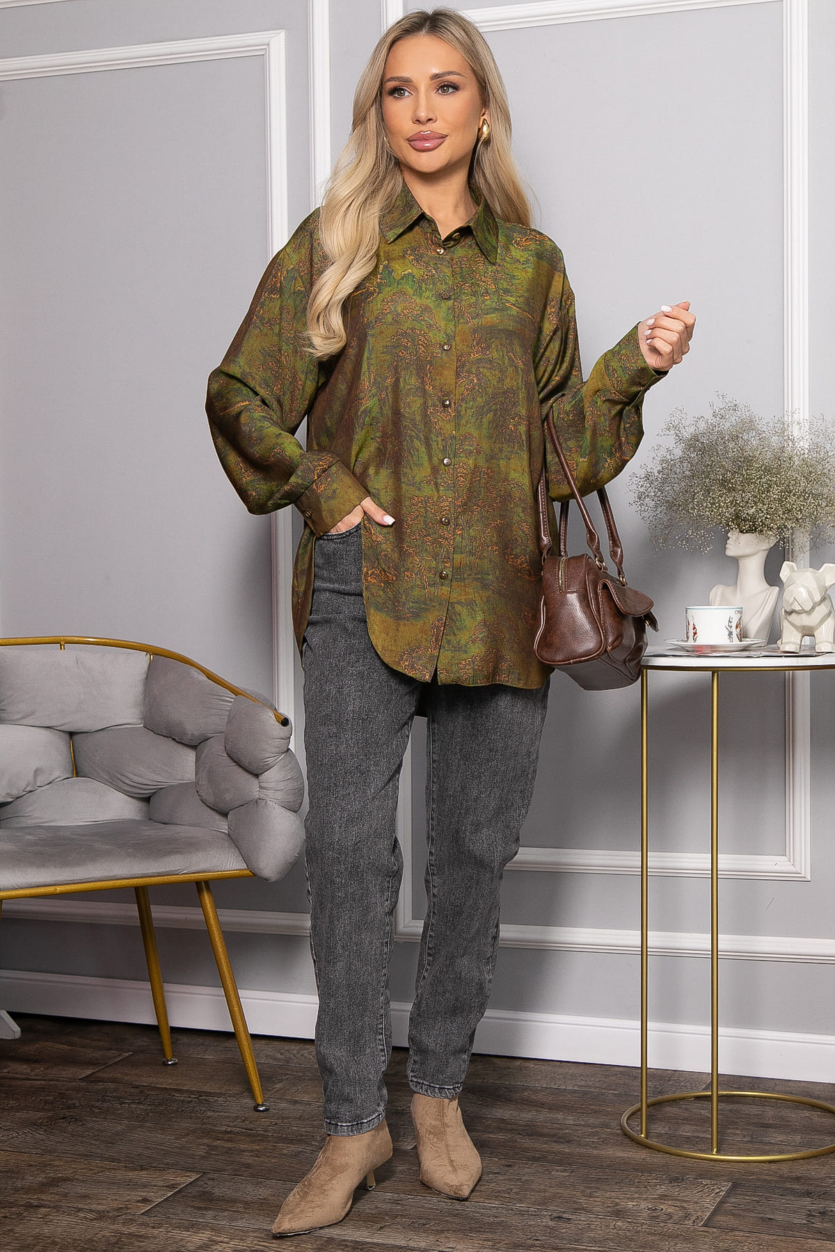 Блуза Тайна очарования (зеленая) Б14434-5М