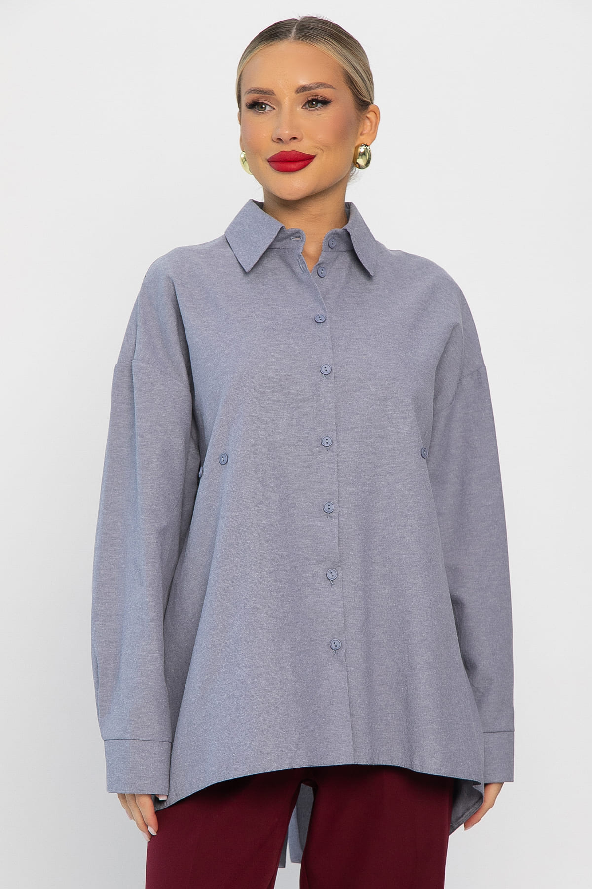 Рубашка Свободное падение (серая) Б14193-5М