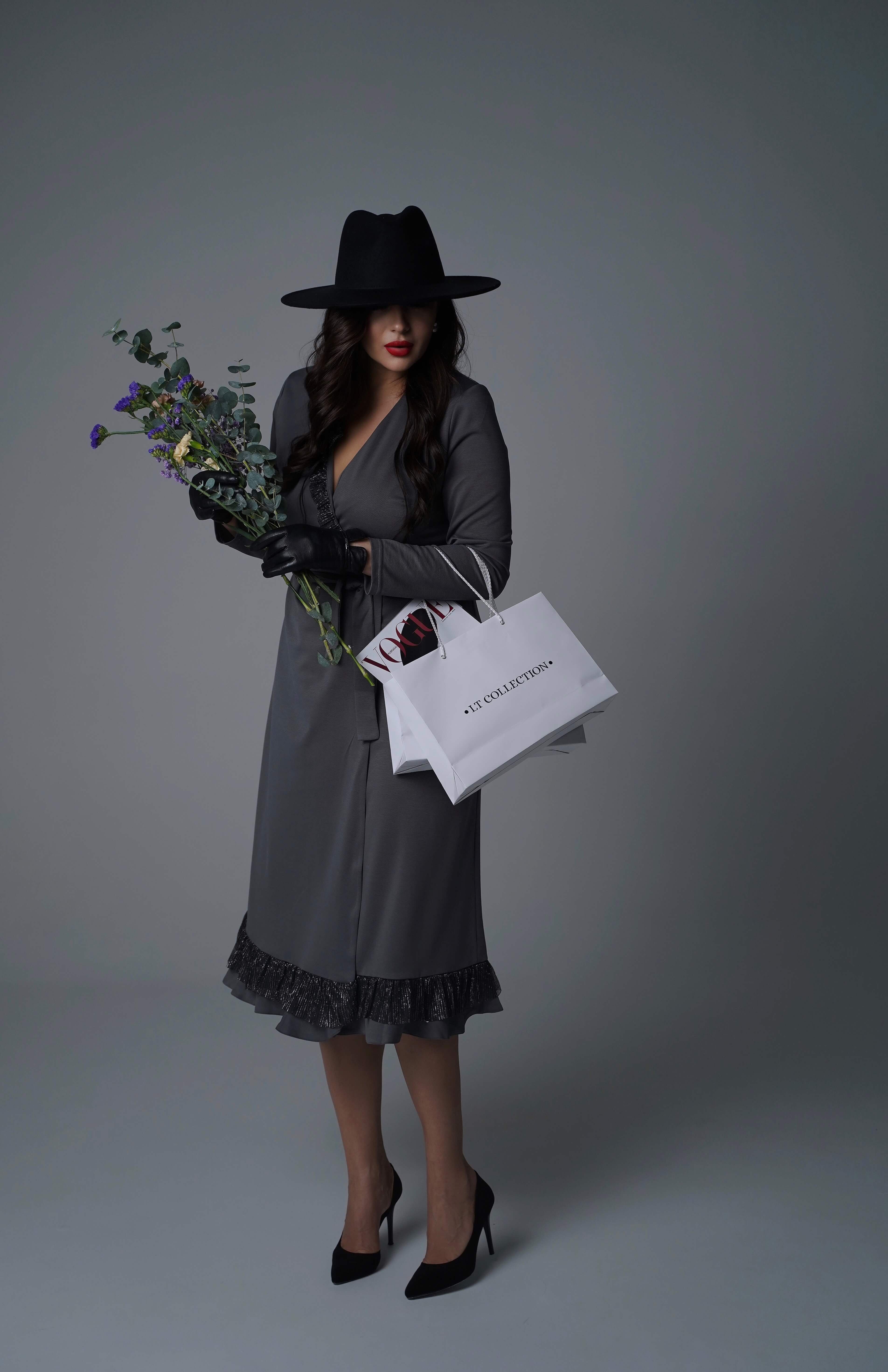 Платье Арфа (серое) П12289-10