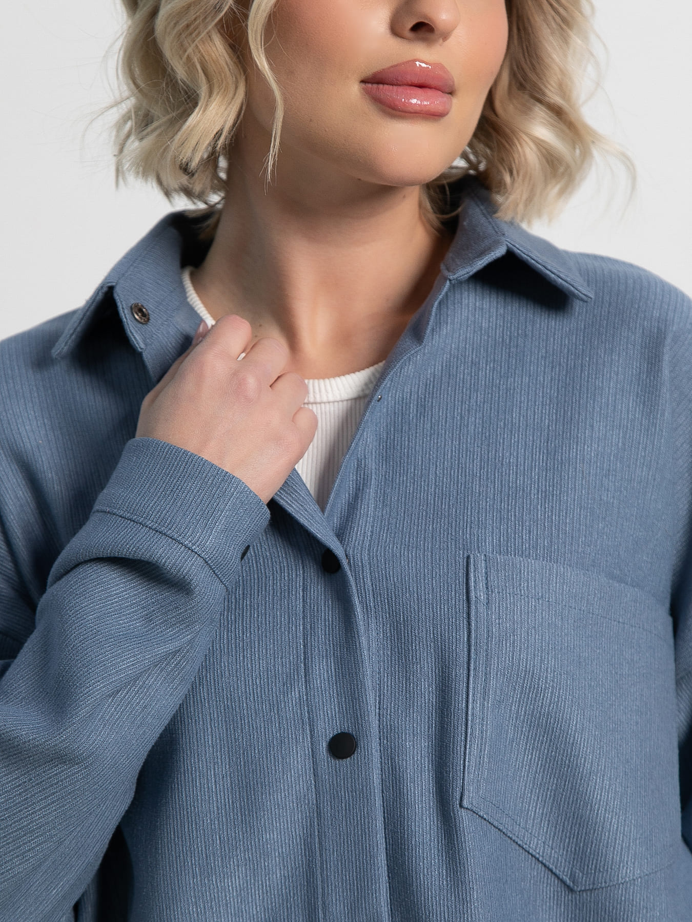 Рубашка Загадочная девушка (джинс) Б15168-4М