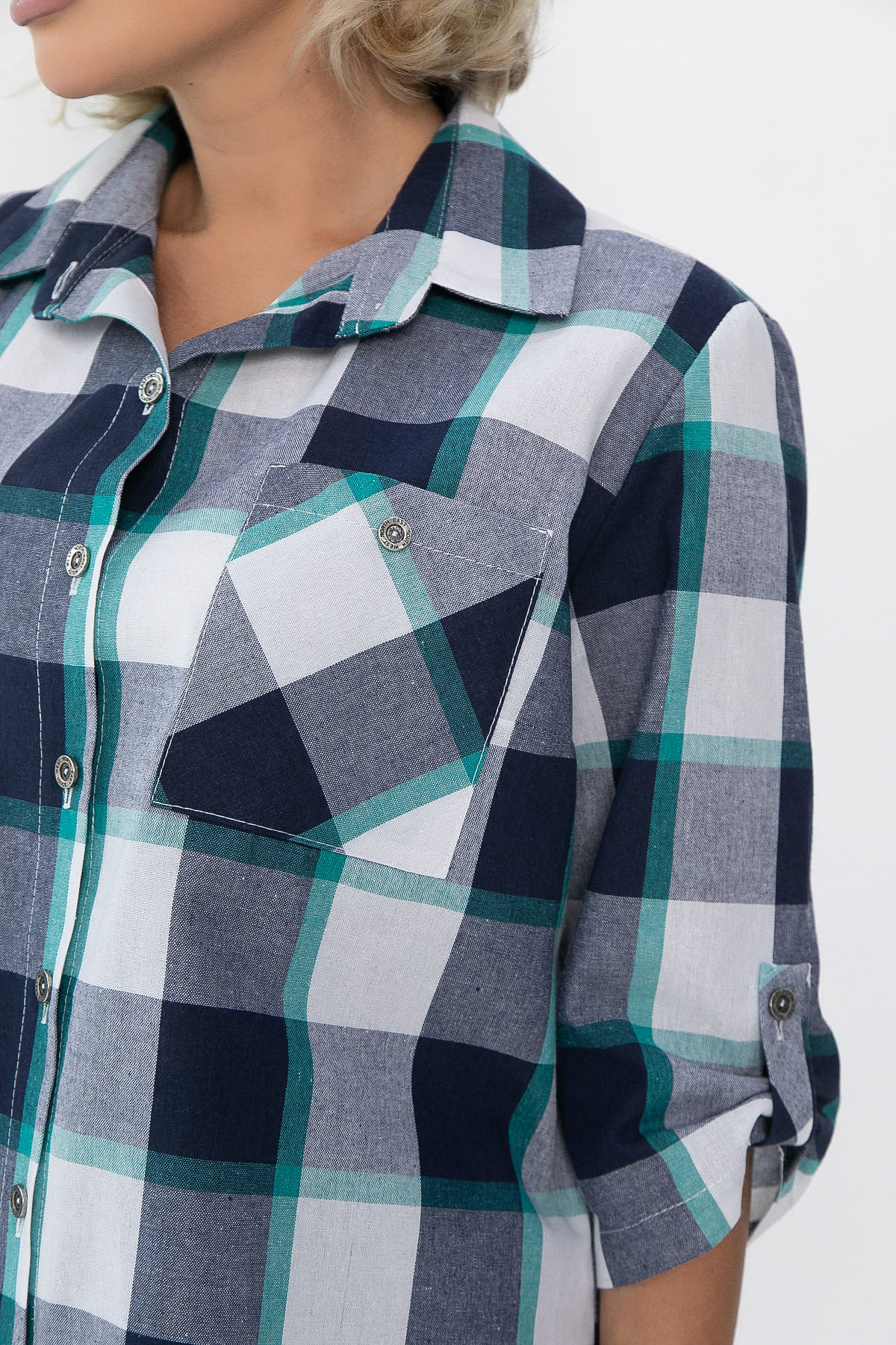 Рубашка Аланта (бело-синяя) Б14035-18М