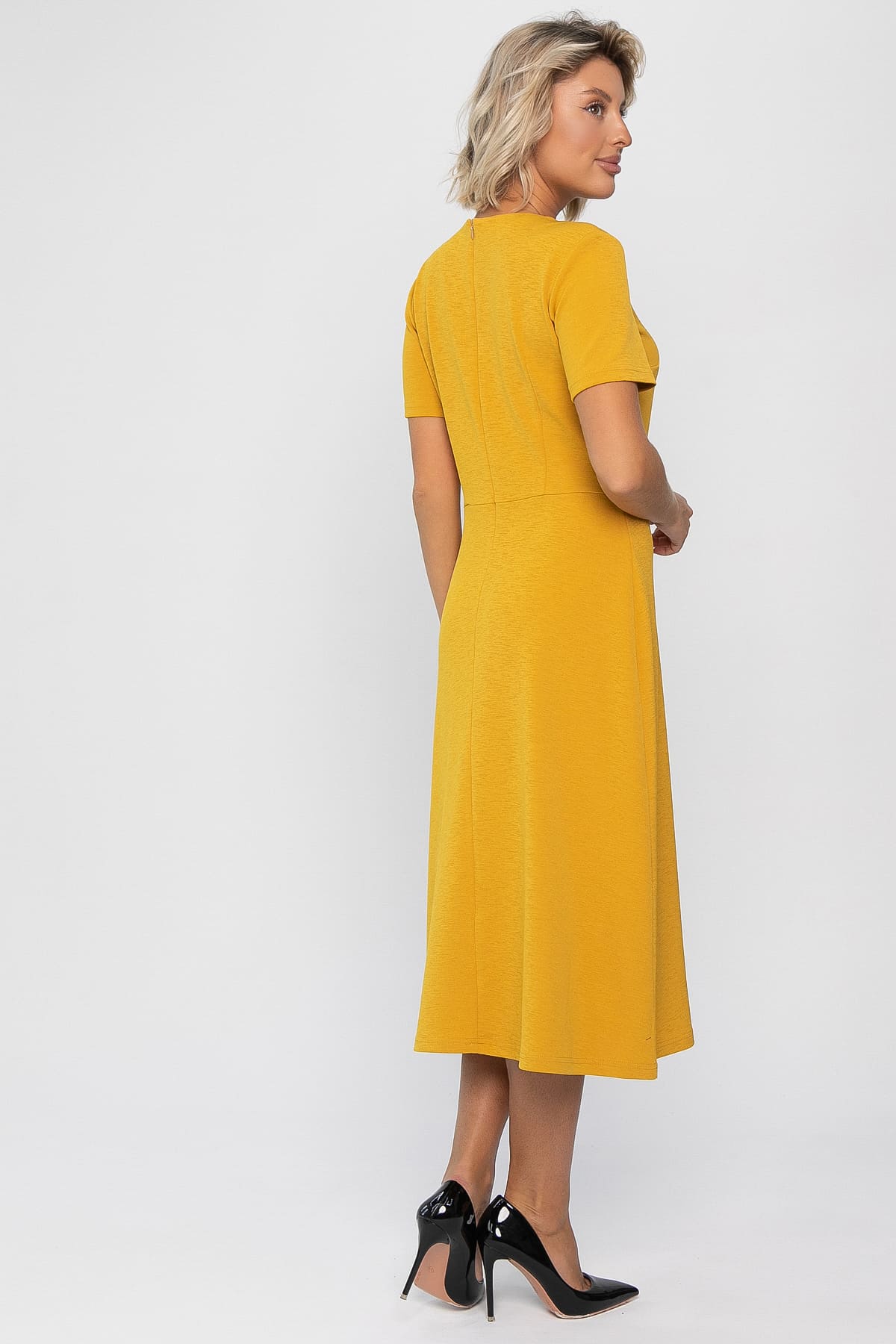 Платье трикотажное Парижанка (желтое) П14334-10М
