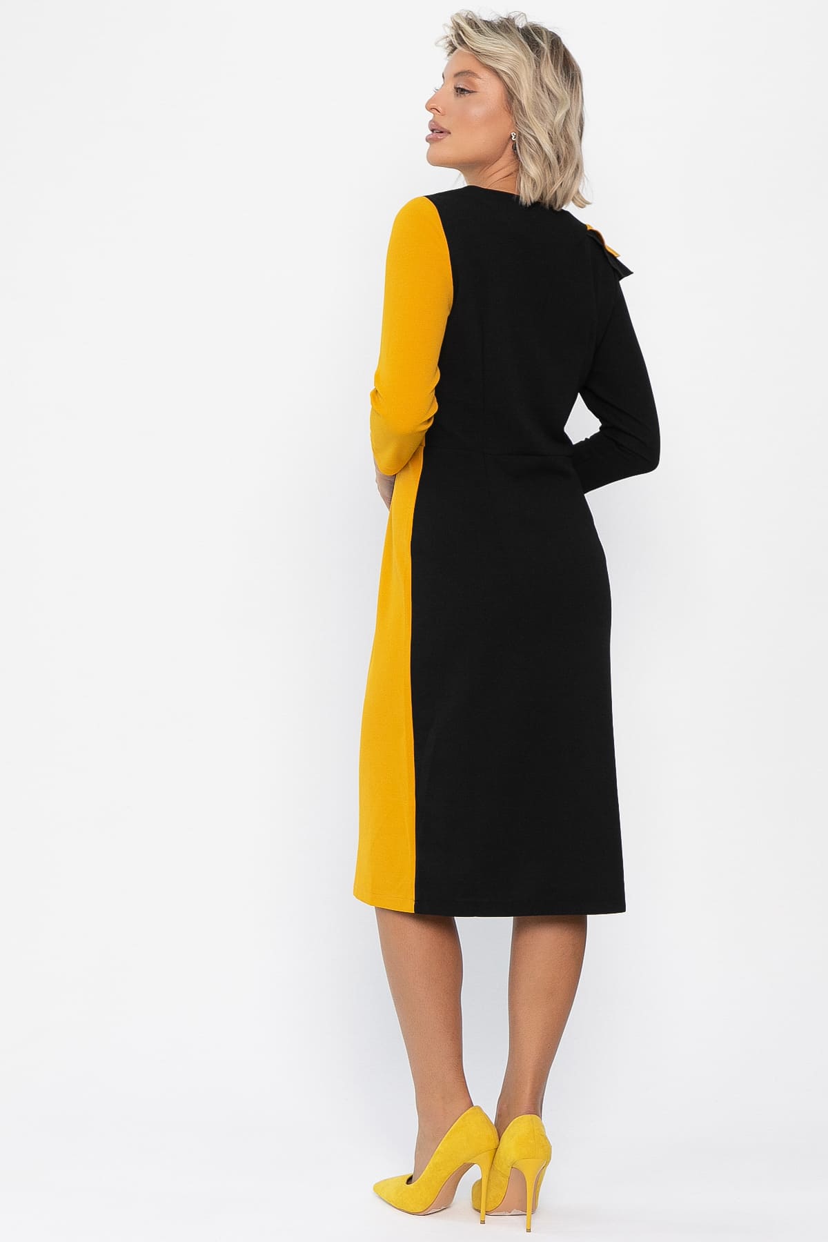 Платье Эванесса (черно-желтое) П12748-35М