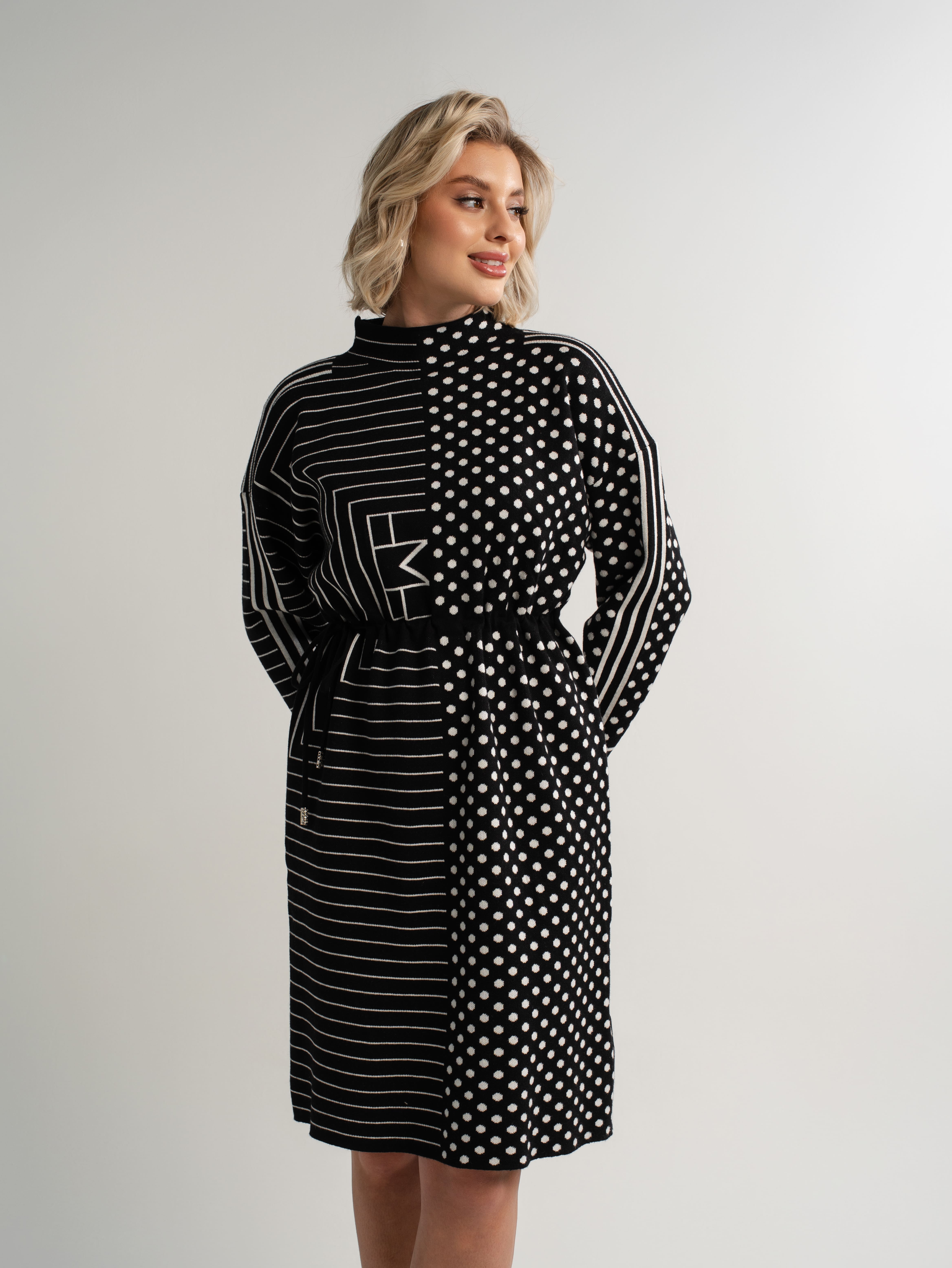 Платье Латута (черно-белое) П15105-18М