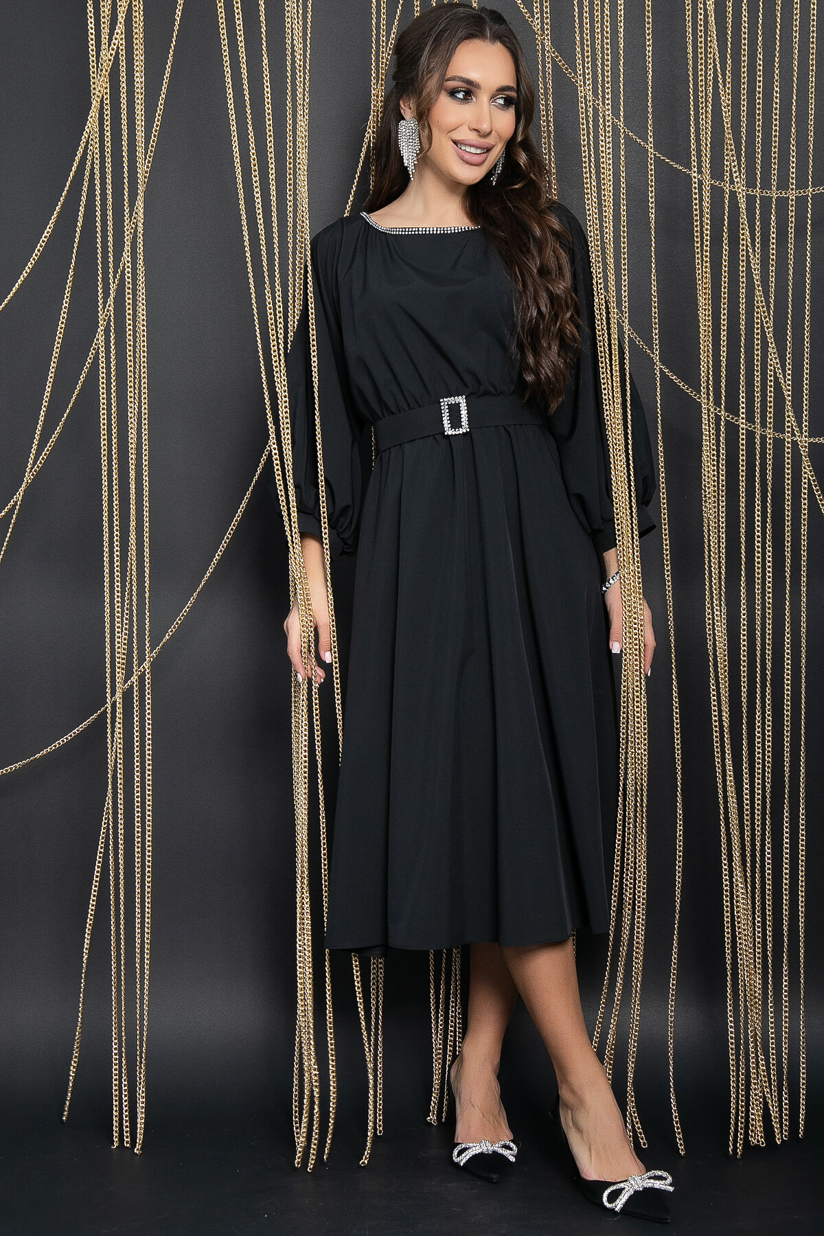 Платье Утонченный вкус (черное) П11728