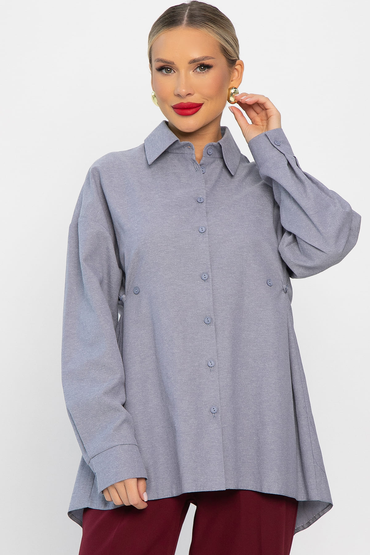 Рубашка Свободное падение (серая) Б14193-5М