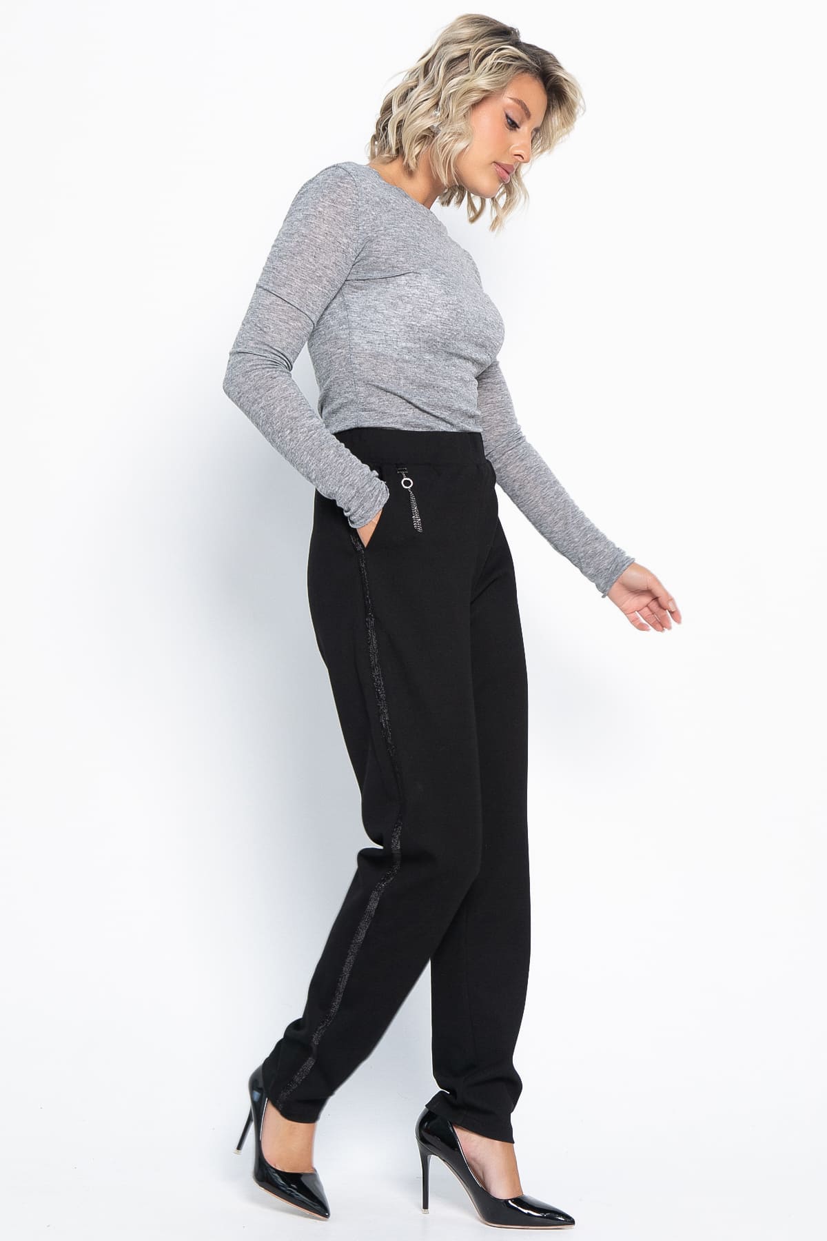 Брюки трикотажные Броуди (черные) Б15048-8М