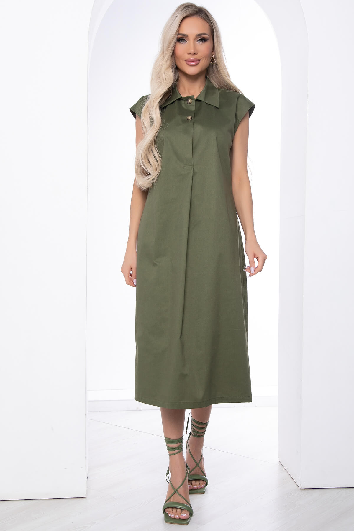 Платье "Нюансы стиля" (хаки) П8751