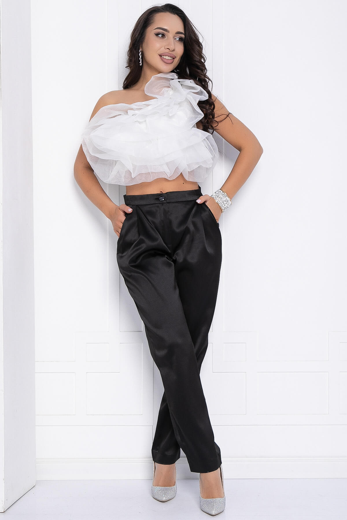 Брюки Бомонд (черные) Б11965