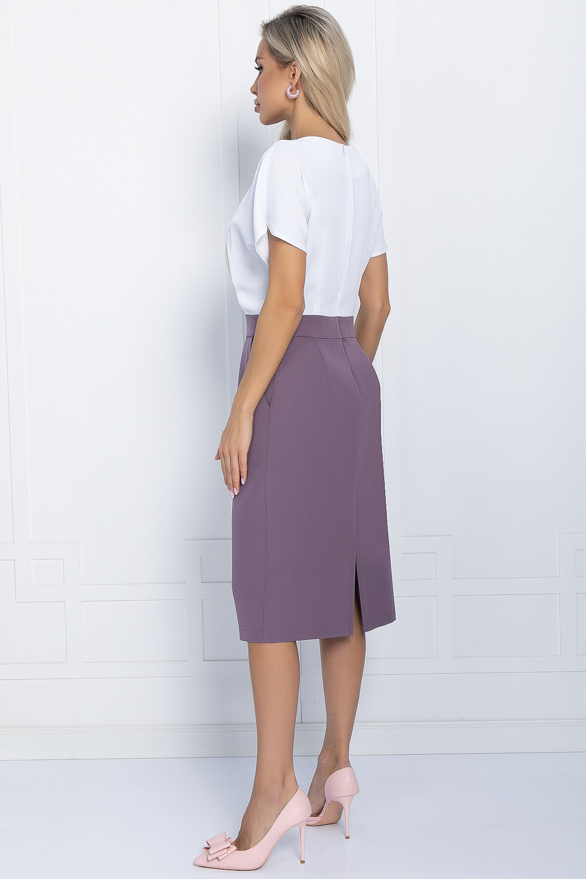 Платье Юстина (бело-розовое) П11311