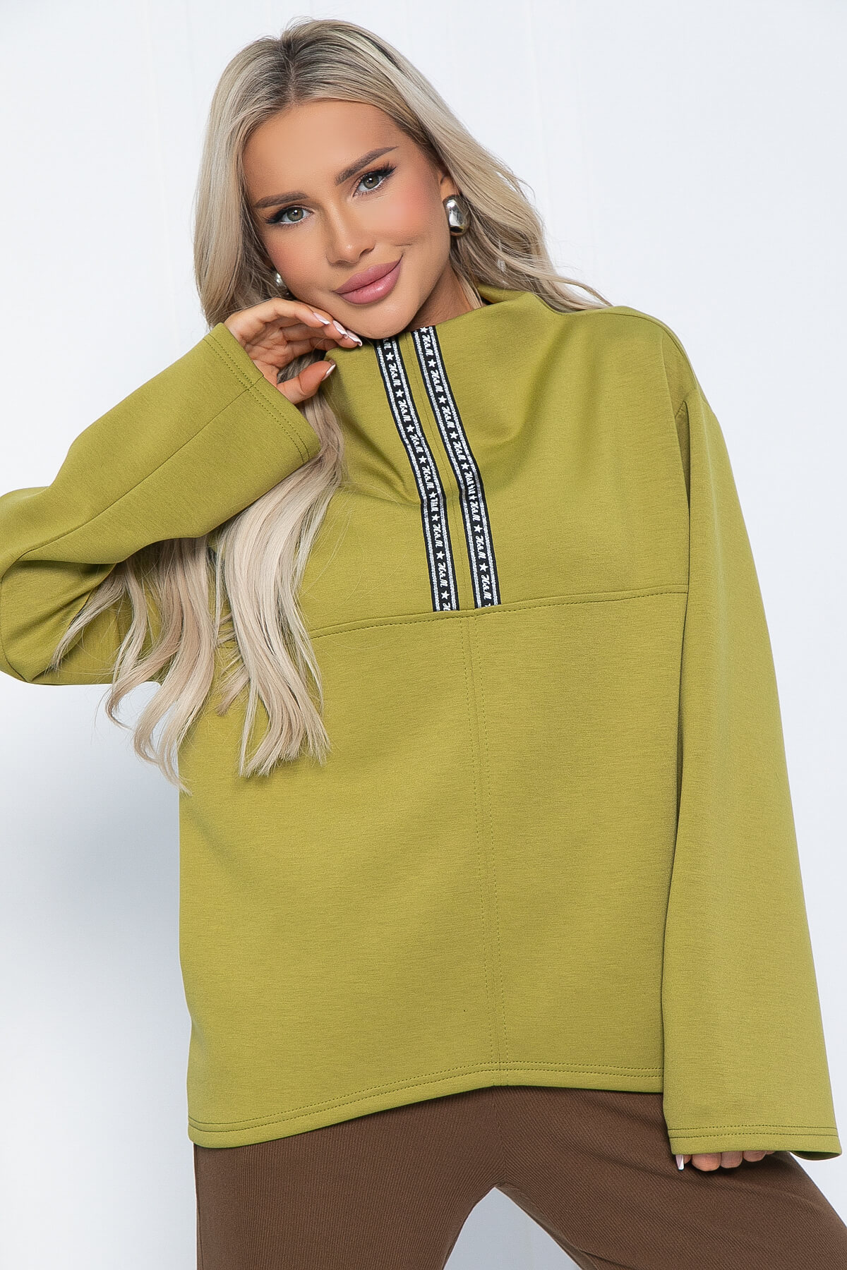 Свитшот Сати (лайм) Б12552-7