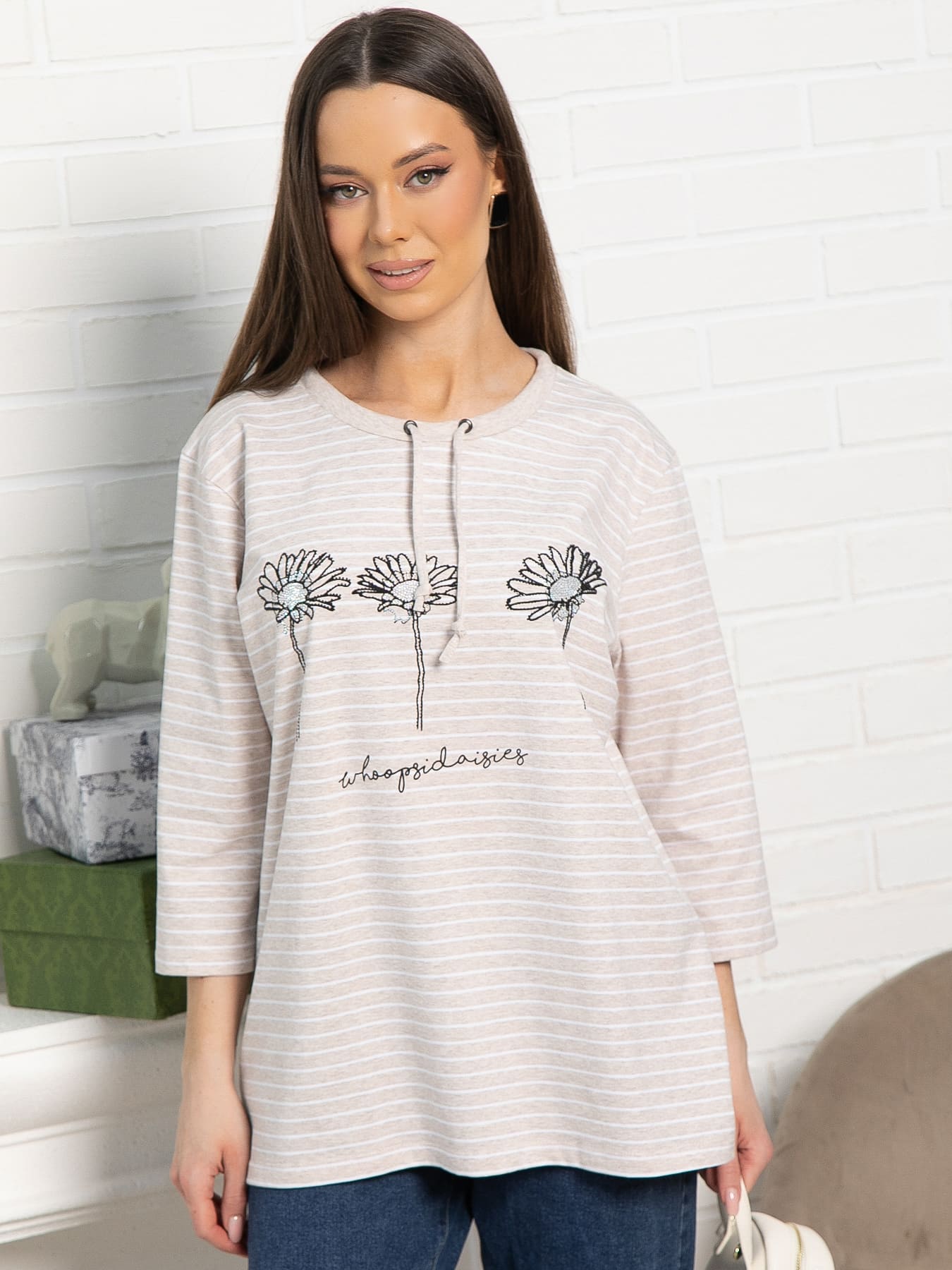 Блуза Сияющий набросок (бежевая) Б15286-18М