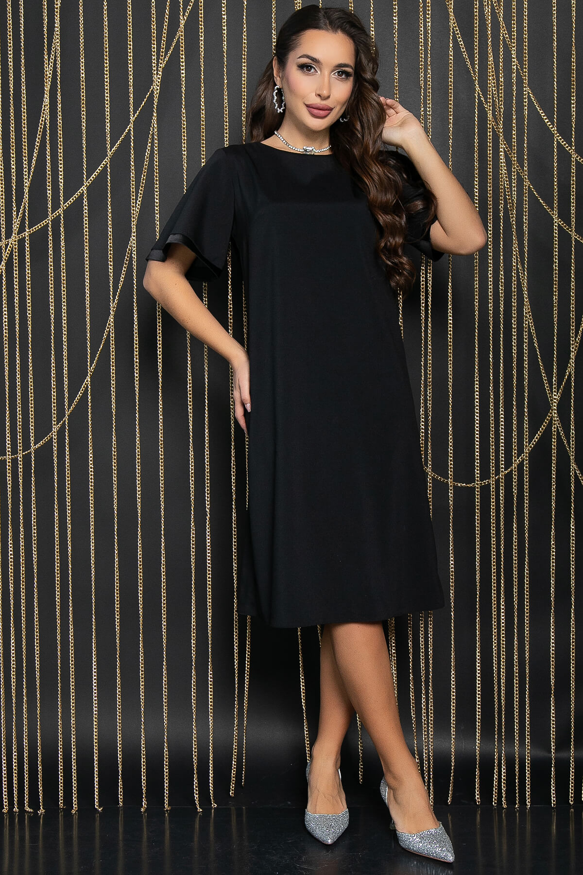 Платье Потрясающая (черное) П11840