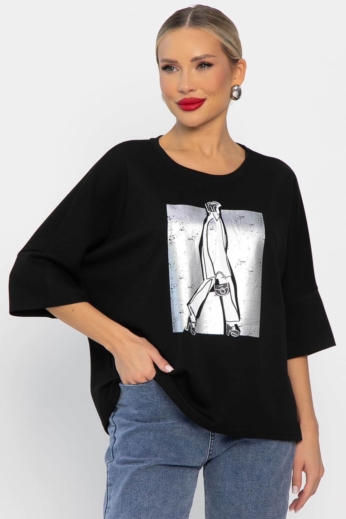 Блуза Фауст (черная) Б14202-20М