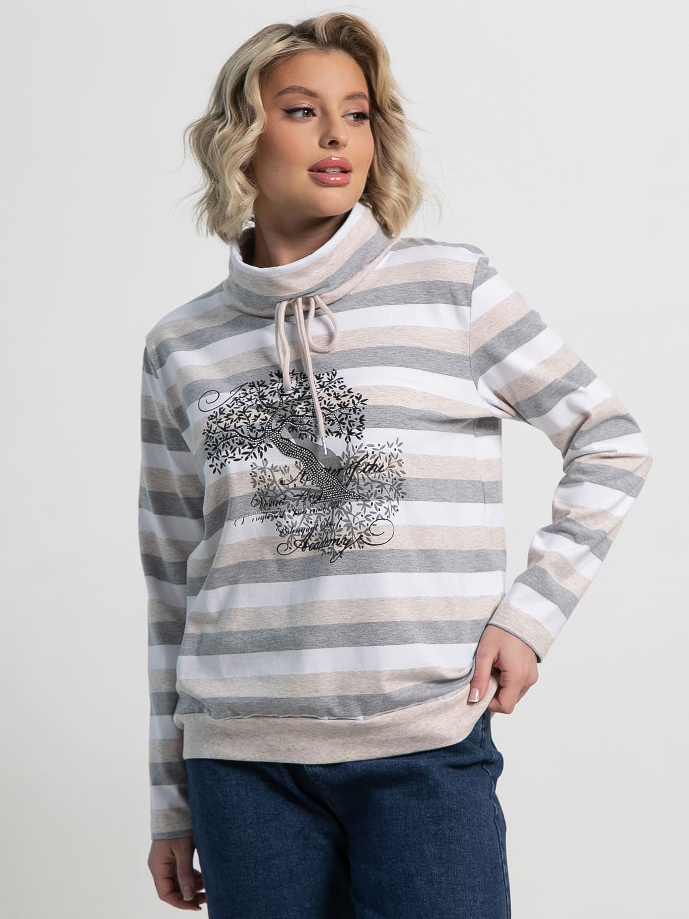 Джемпер Джонэт (бело-серая) Б15133-18М