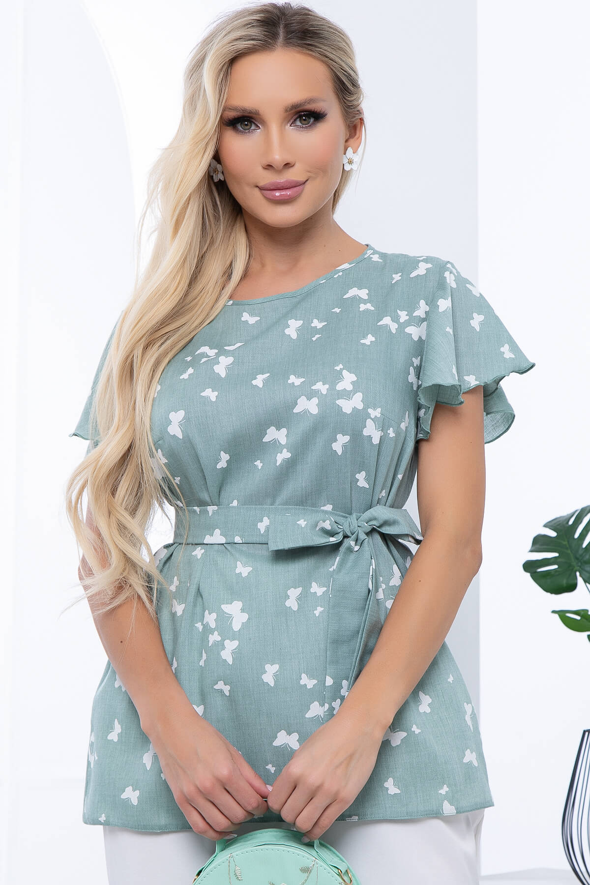 Блуза "Гайана" (мята) Б6778