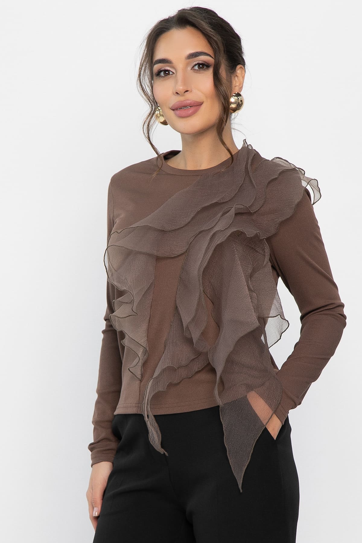 Блуза Риана (коричневая) Б14223-5М