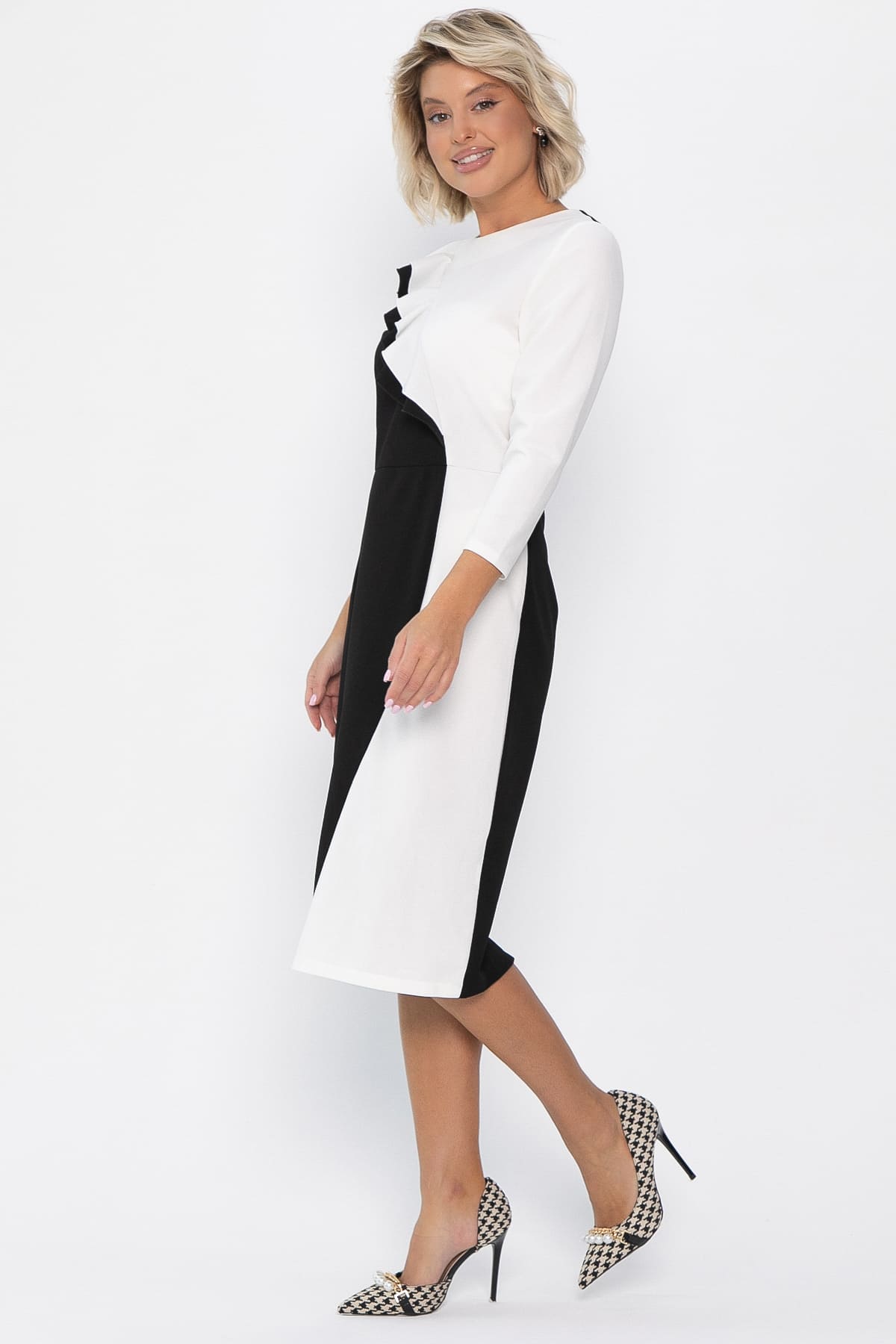 Платье Эванесса (черно-белое) П12747-35М