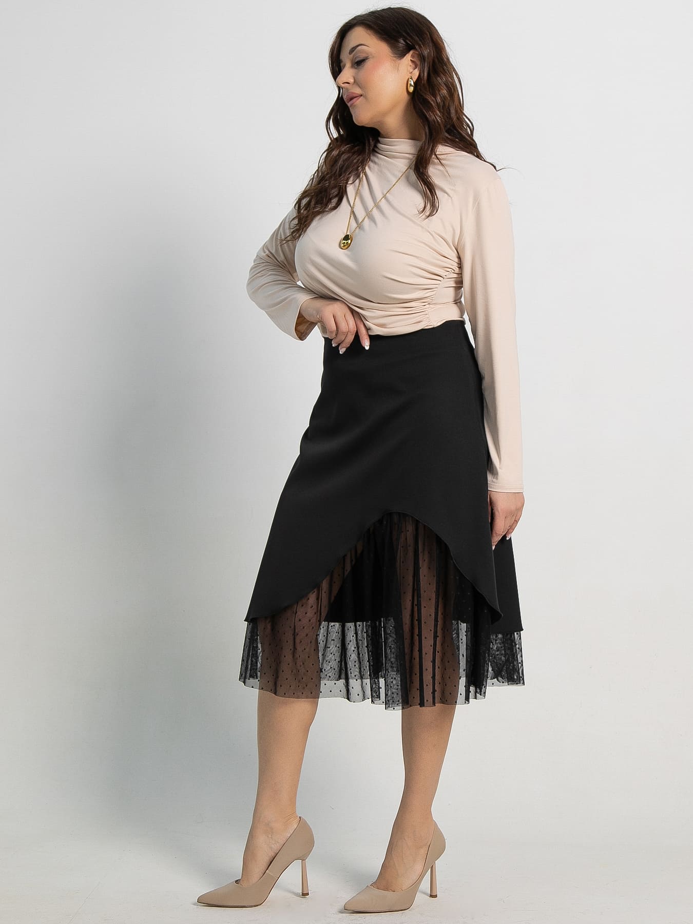 Юбка Виттория (черная) Ю15110-3М