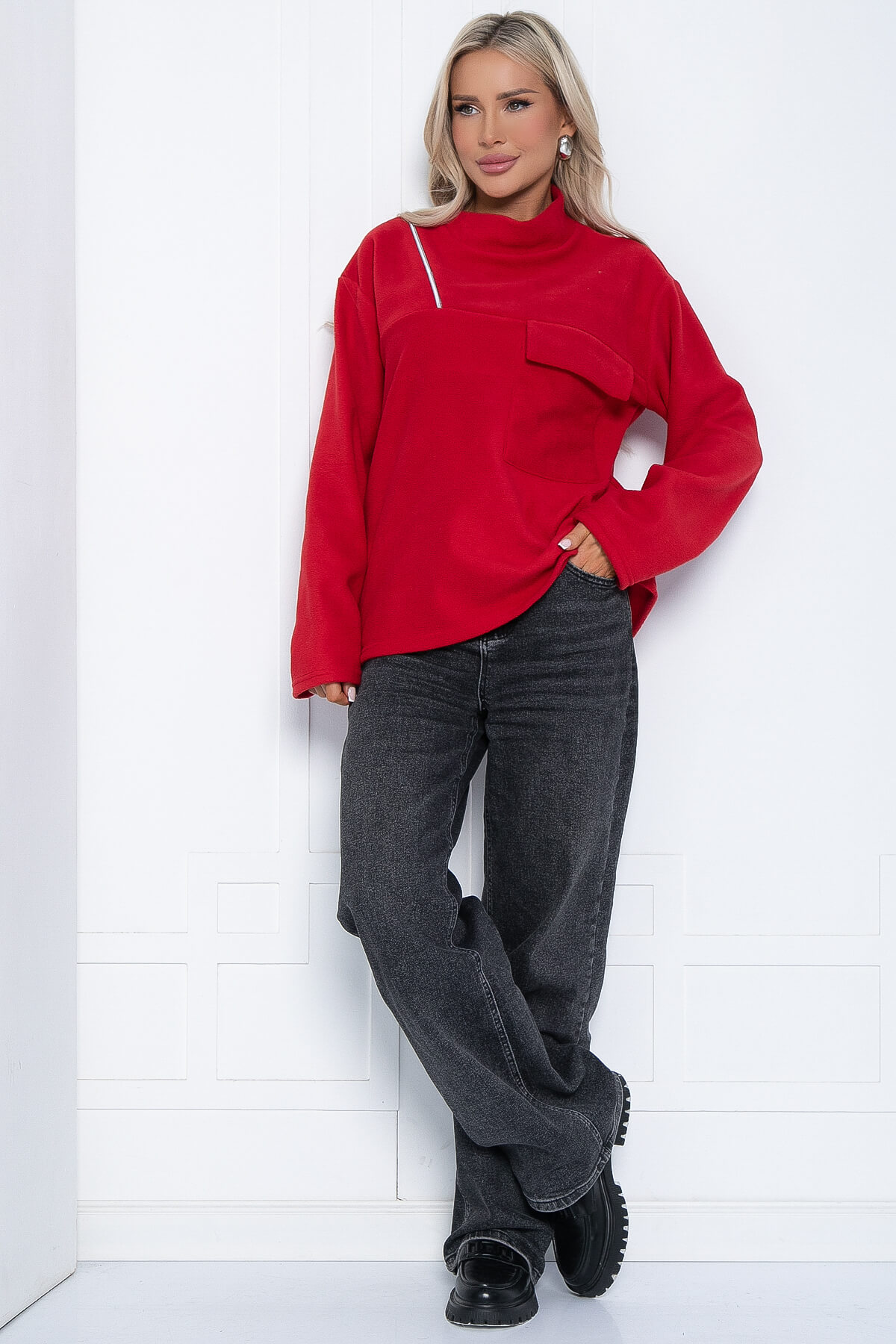 Свитшот Лори флисовый (красный) Б12556-7