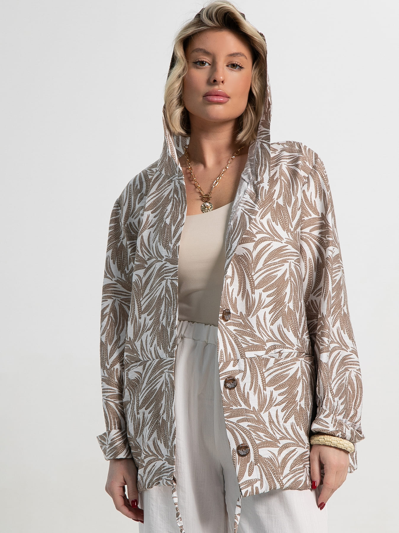 Пыльник Летний день (бело-коричневый) Б15152-8М