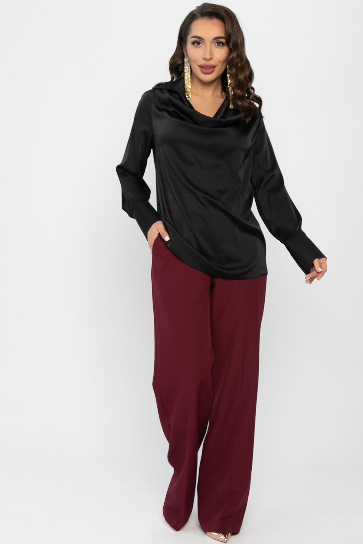 Блуза Шелковая сказка (черная) Б14379-33М