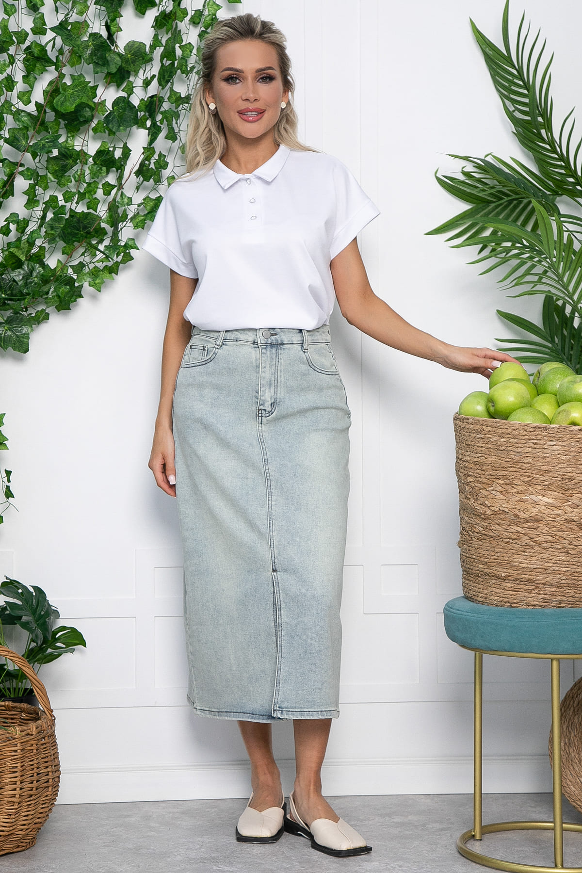 Юбка Мюнхен (голубо-зеленая) Ю13644-4М