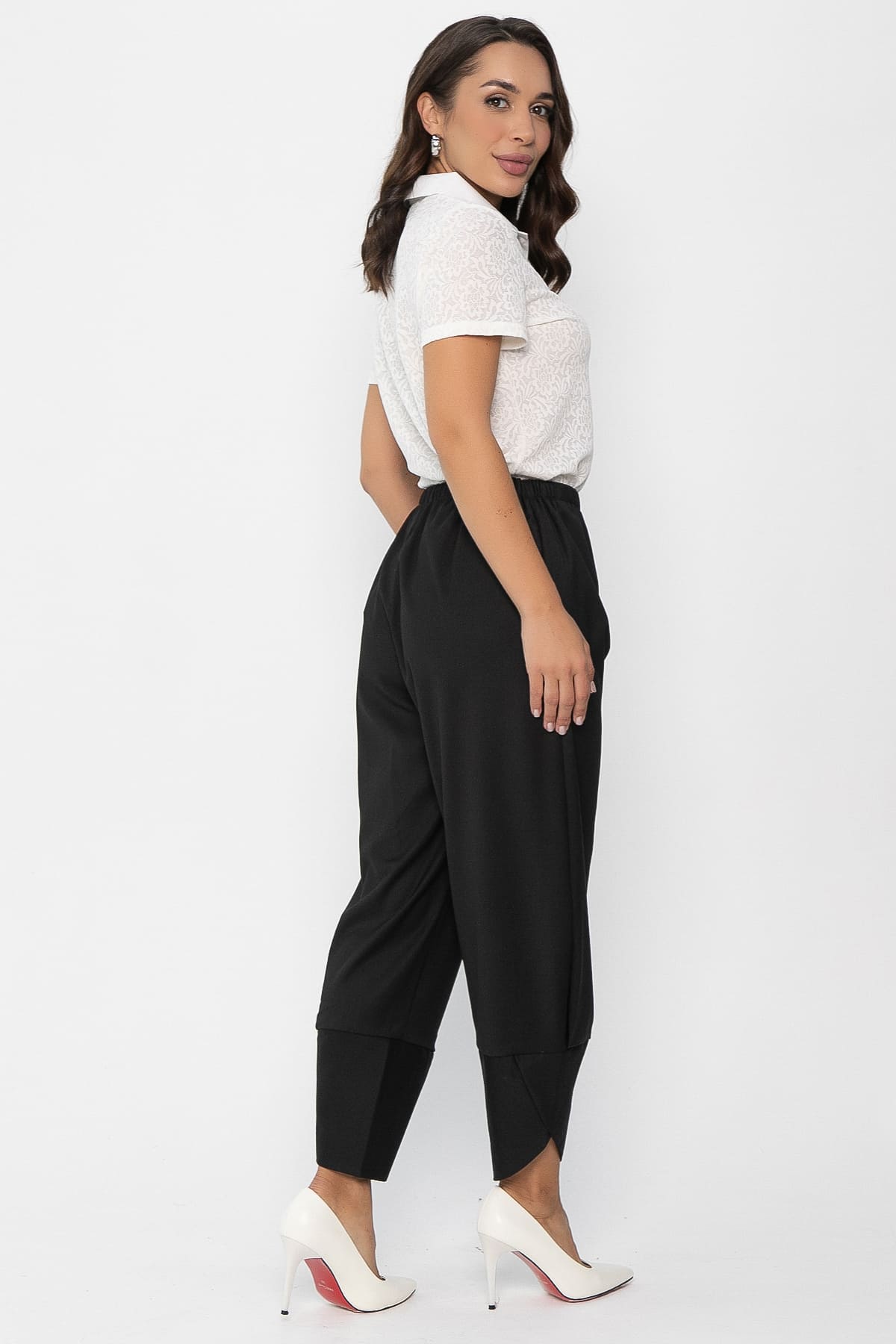 Брюки бохо (черные) Б8566