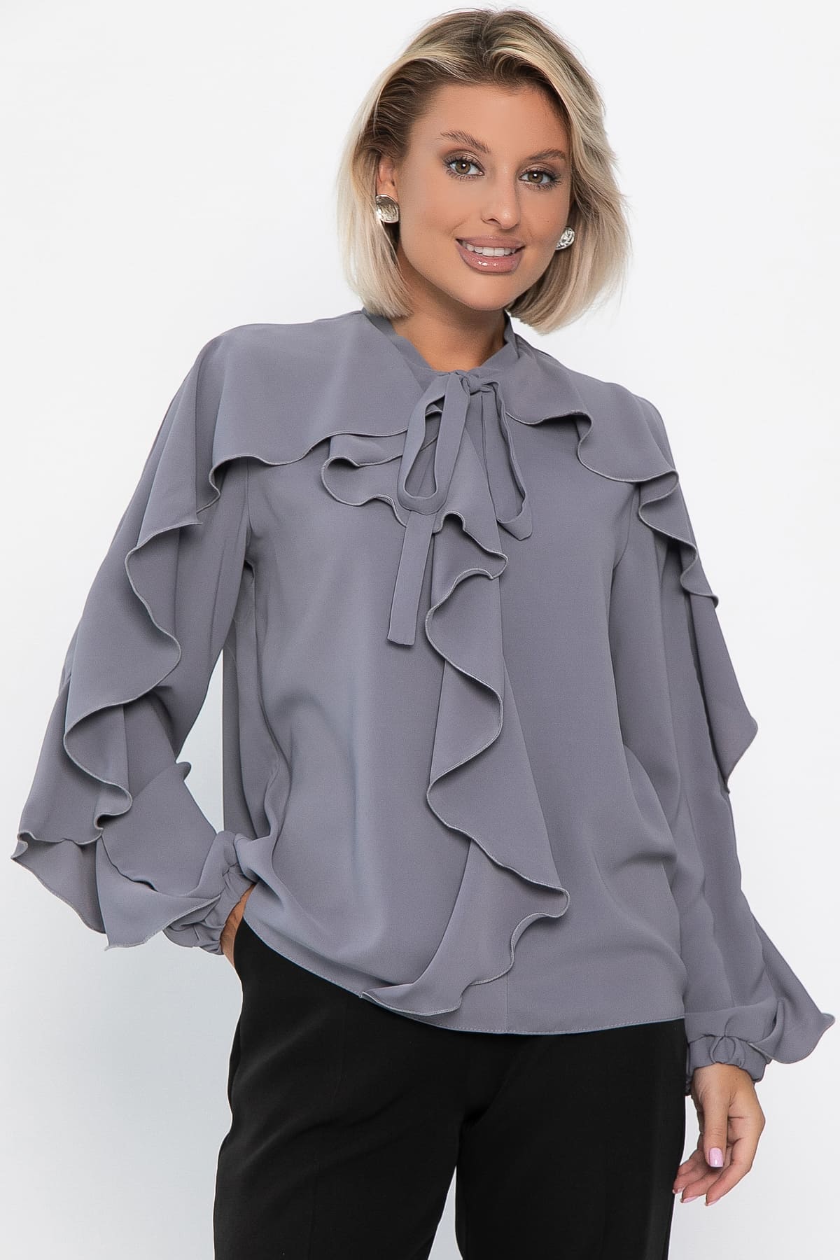 Блуза Дыхание осени (серая) Б14186-5М