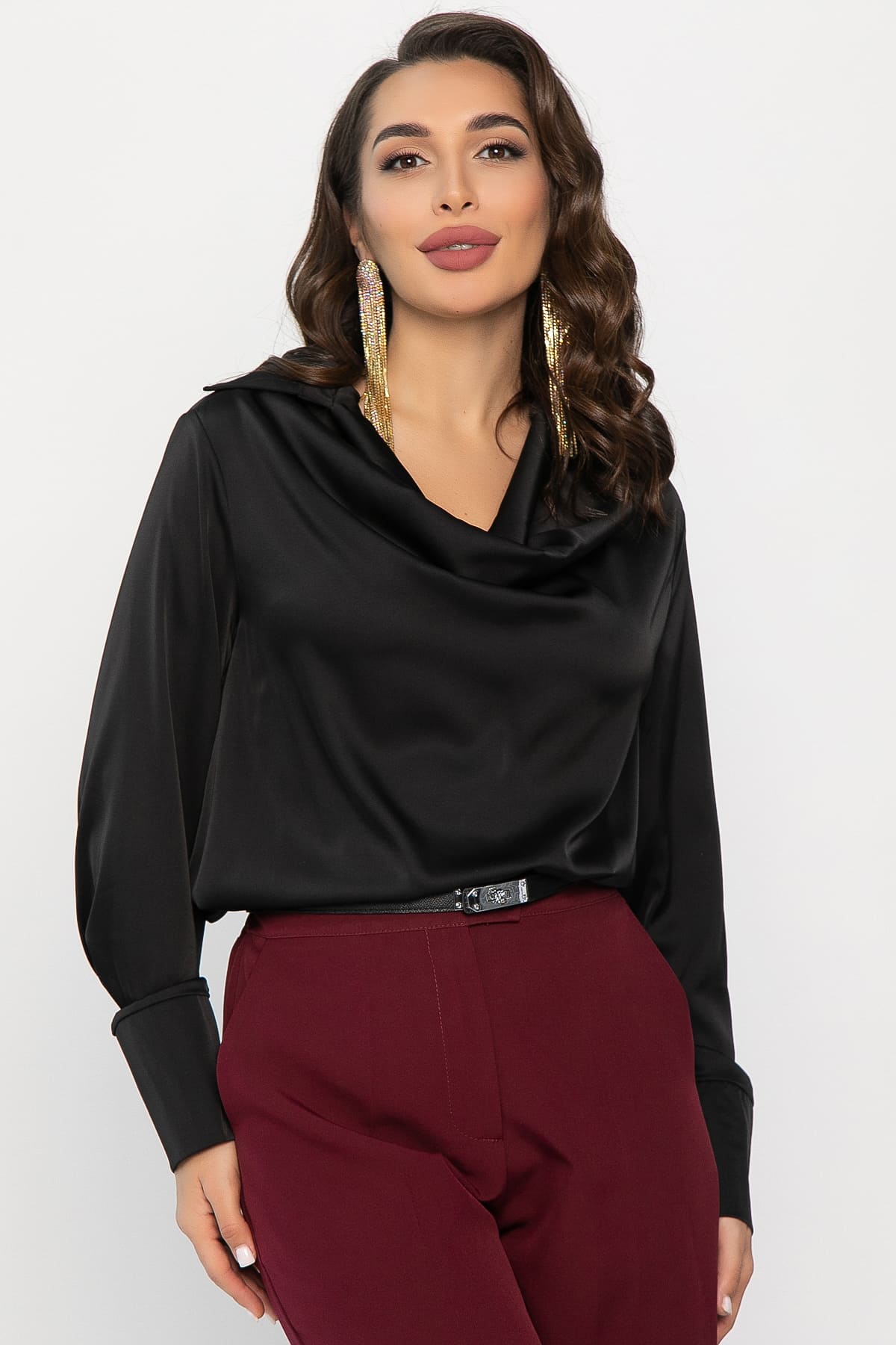 Блуза Шелковая сказка (черная) Б14379-33М