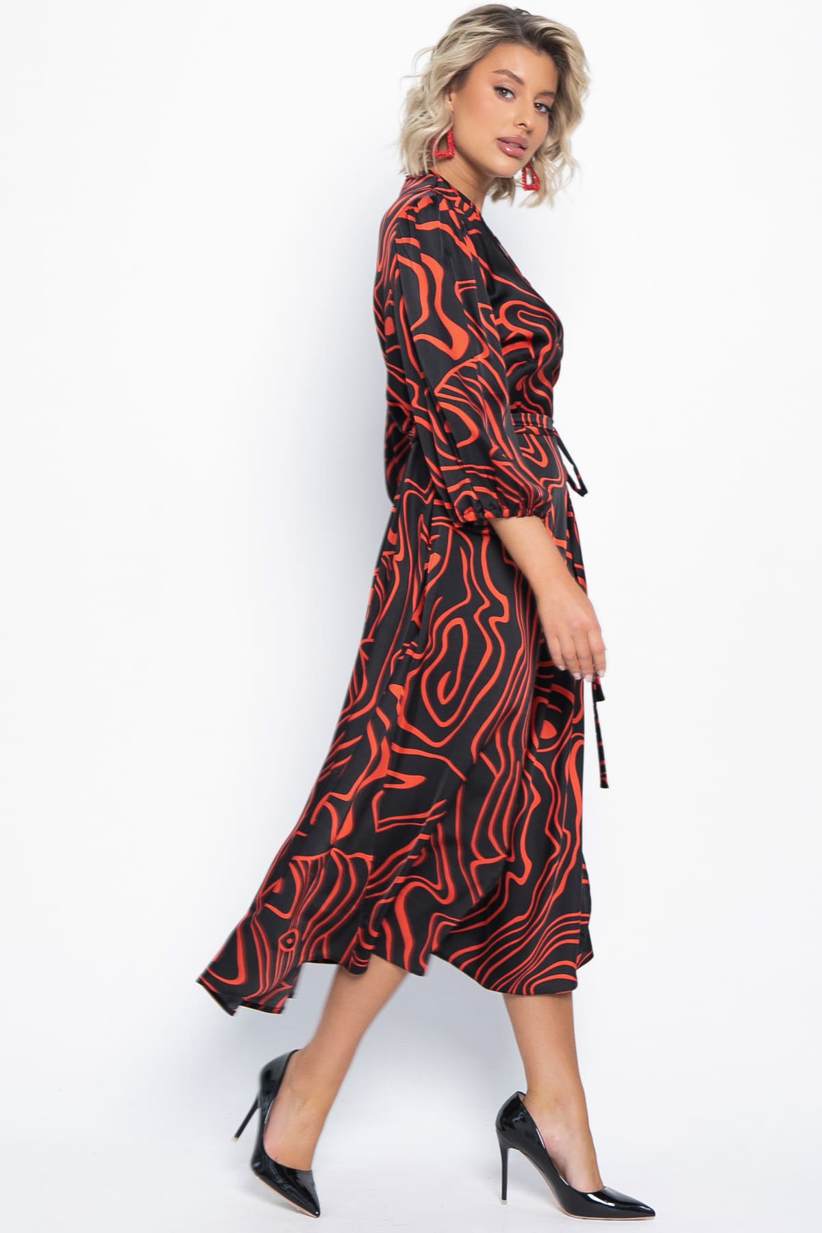 Платье Инна (черно-красное) П15068-13М