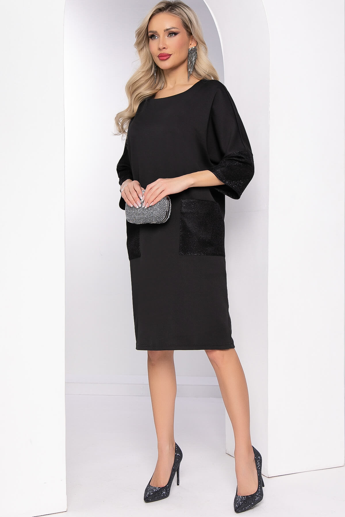 Платье "Кайла" (блэк) П8075