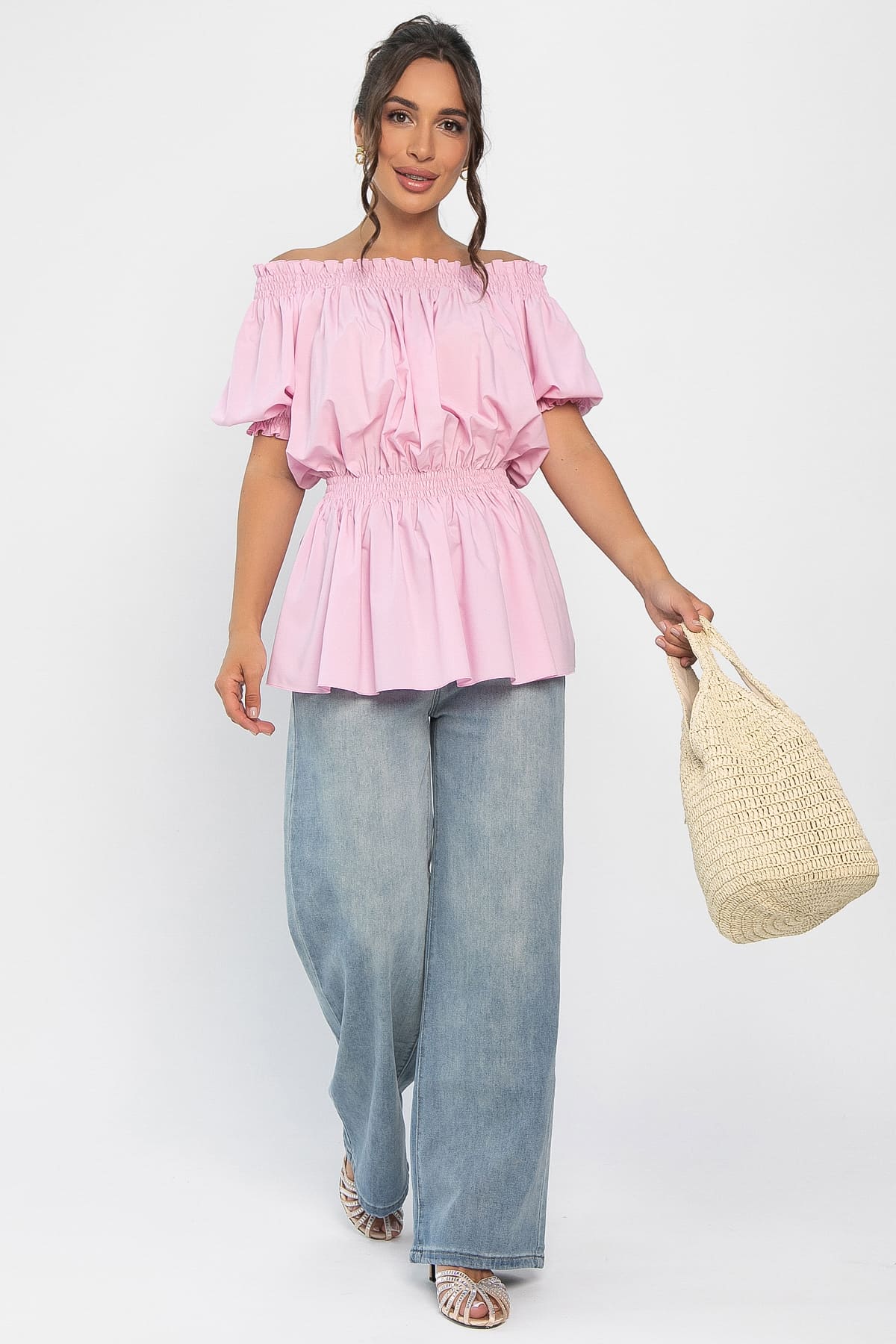 Блуза Летняя идиллия (зефирно-розовая) Б13912-47М