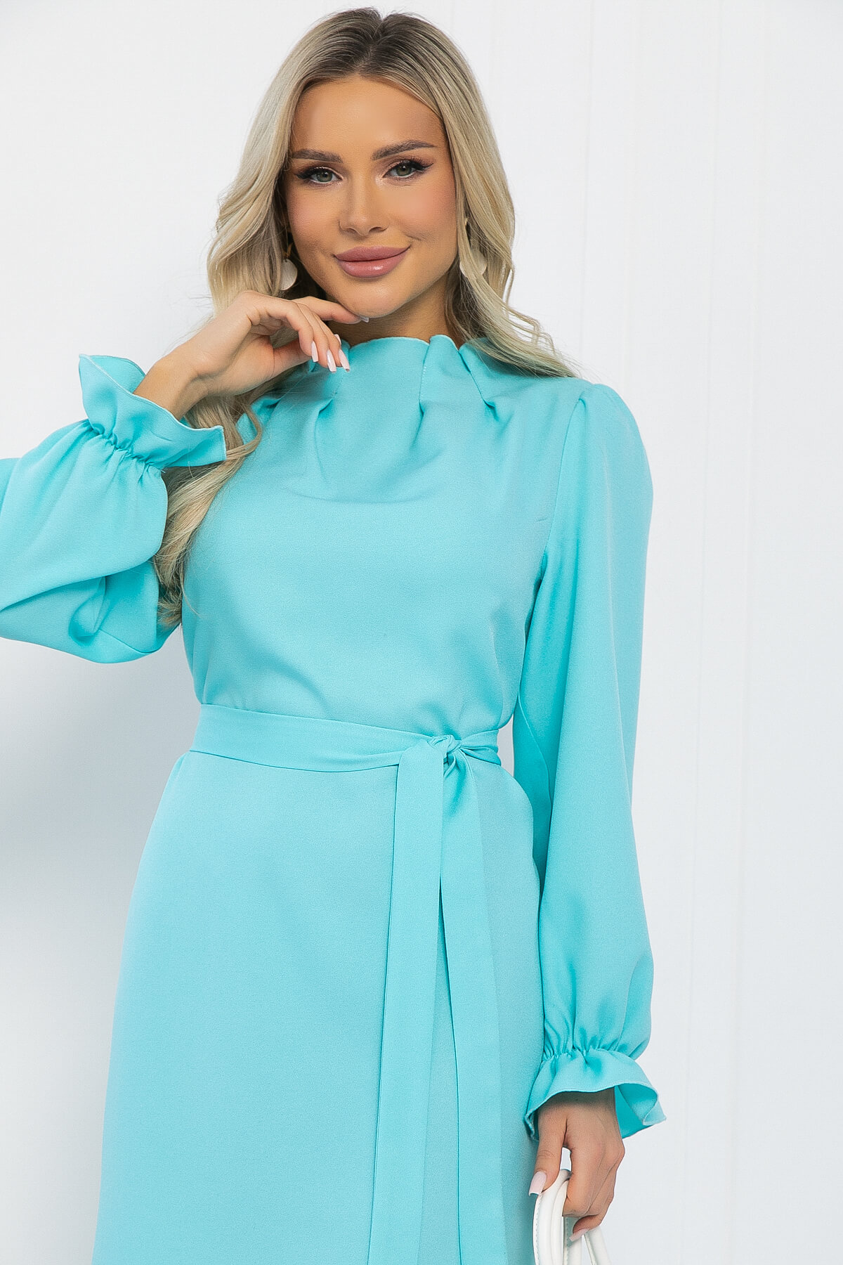 Платье Яркий акцент (голубое) П12963-36М