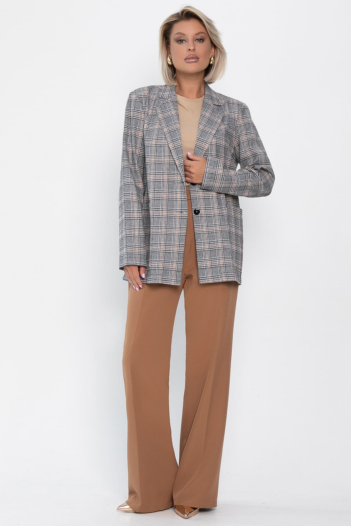 Жакет Нэри (корица/клетка) Б14110-33М