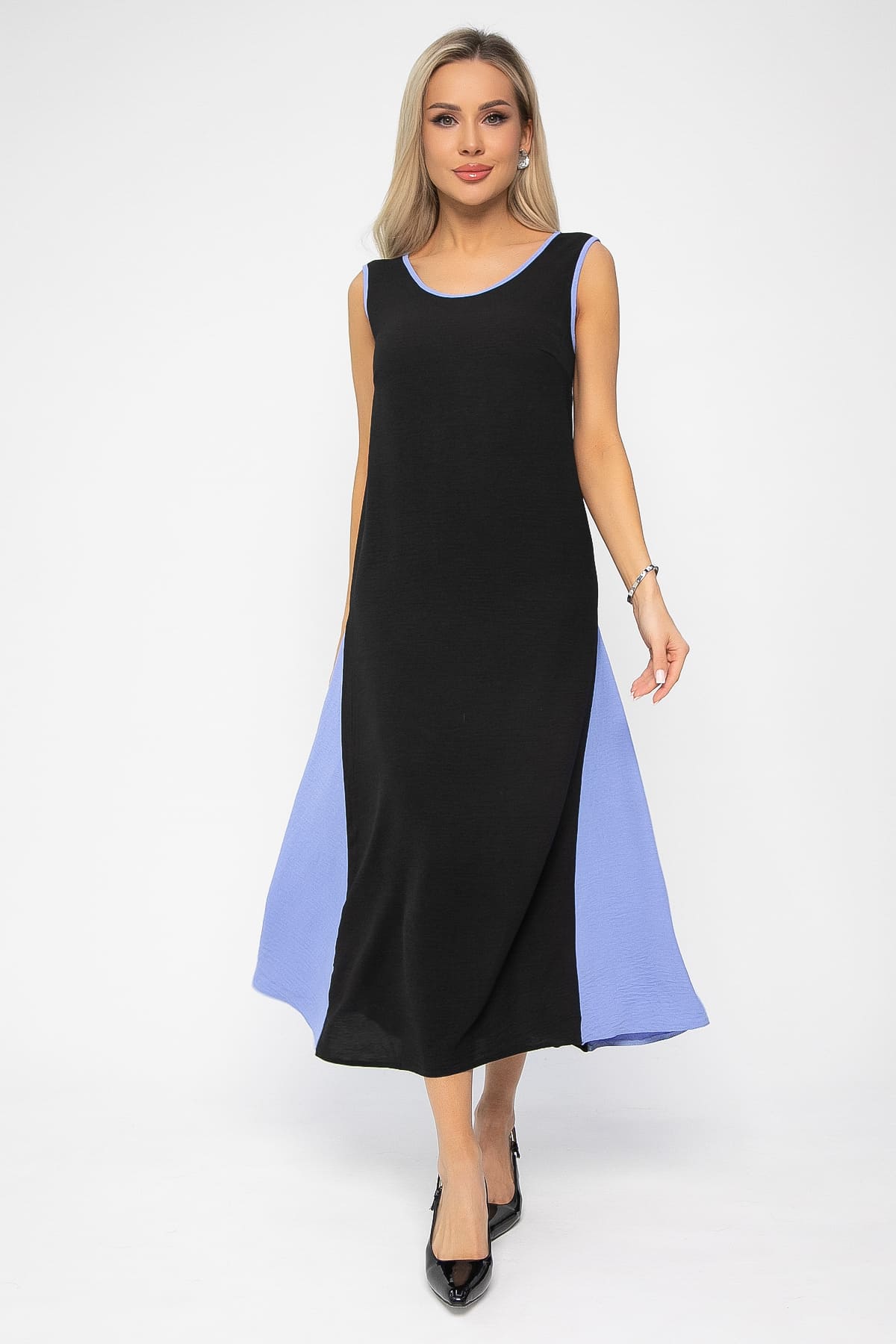 Сарафан Новый сезон (черно-голубой) П13629-10М