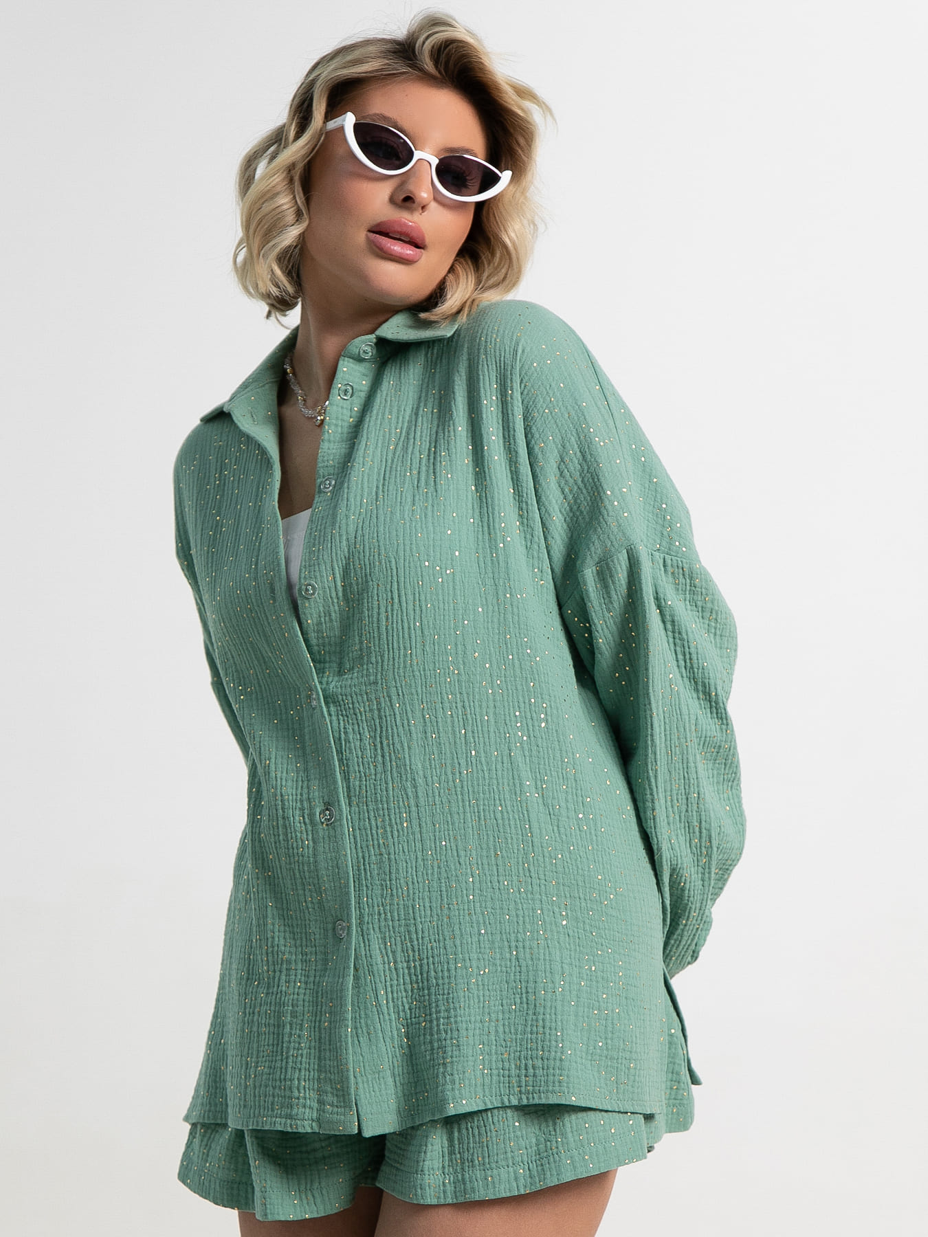 Костюм хлопковый Илария (оливковый) К15343-1М