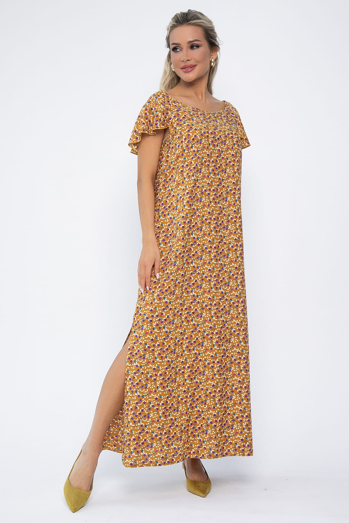 Платье Вечер свиданий (горчица) П13584-16М